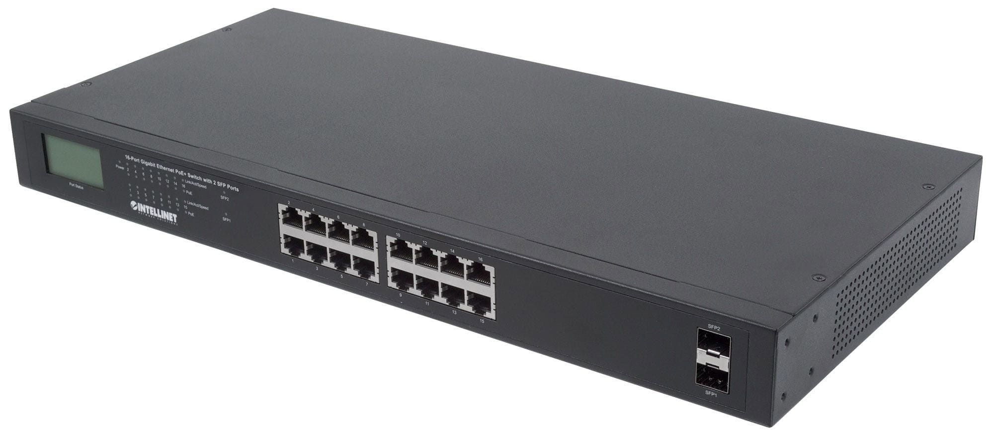 Intellinet 561259 netwerk-switch Unmanaged Gigabit Ethernet (10/100/1000) Power over Ethernet (PoE) Zwart (561259) thumbnail