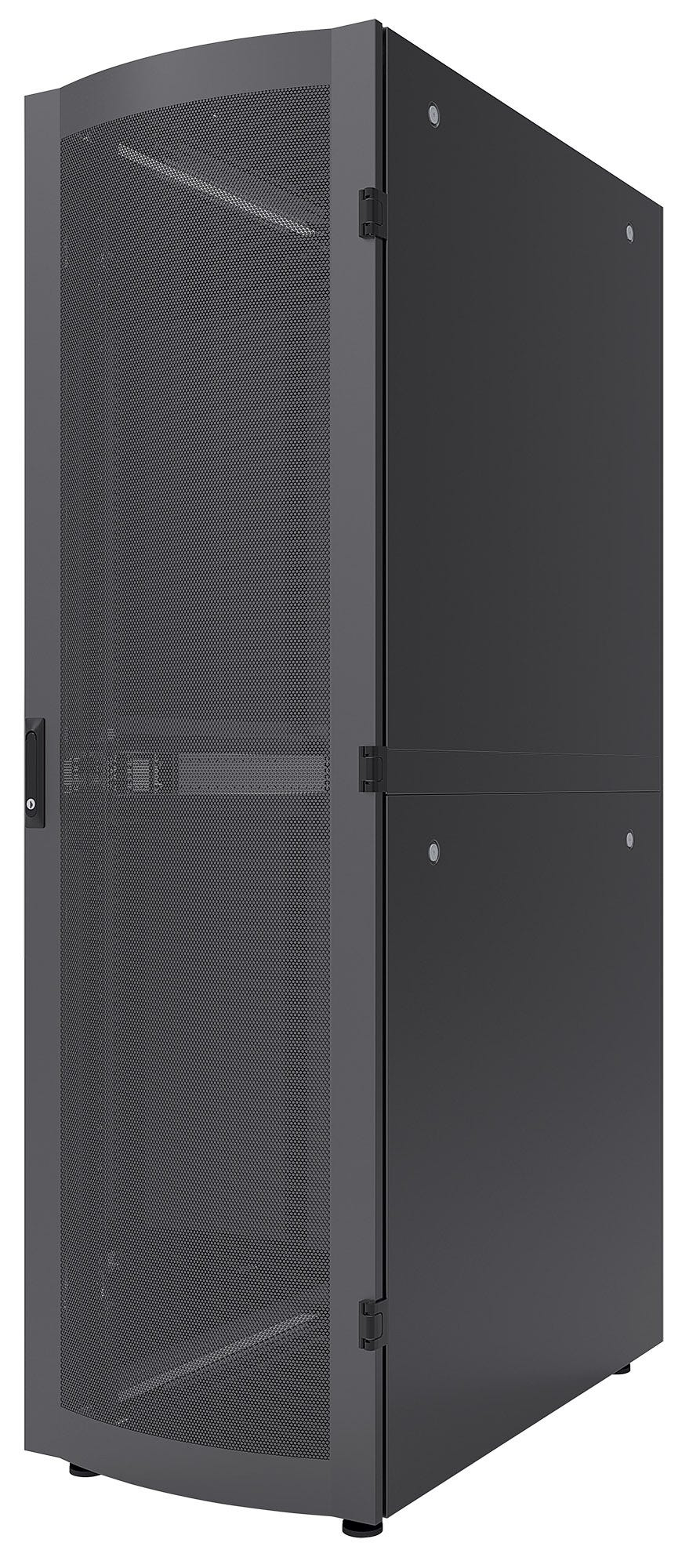 Intellinet 19" serverkast vrijstaand, 42U, 600x1200 mm (breedte x diepte), zwart, bouwpakket (flatpack), max. 1500 kg, meerpuntsdeurslot, 1 slot per zijpaneel, bruikbare diepte 123–973 mm, IP20, staal (713719) thumbnail