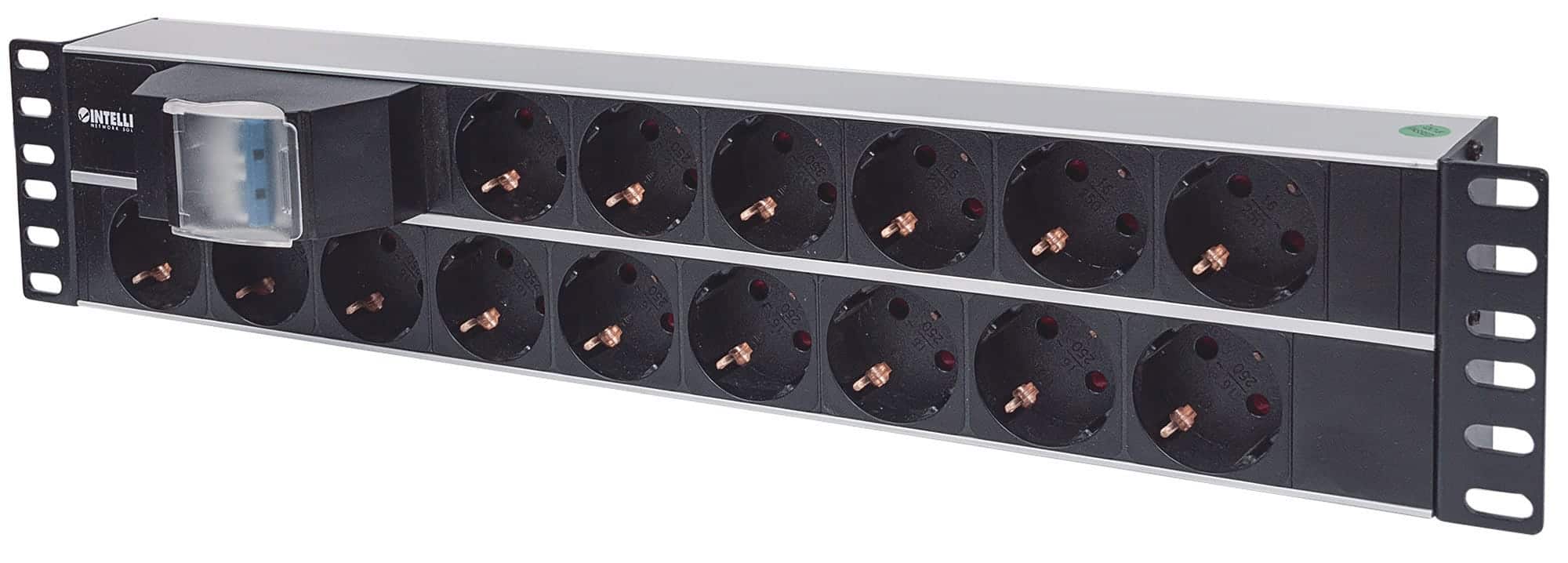 Intellinet 714051 energiedistributie 15 AC-uitgang(en) 2U Aluminium, Zwart (714051) thumbnail