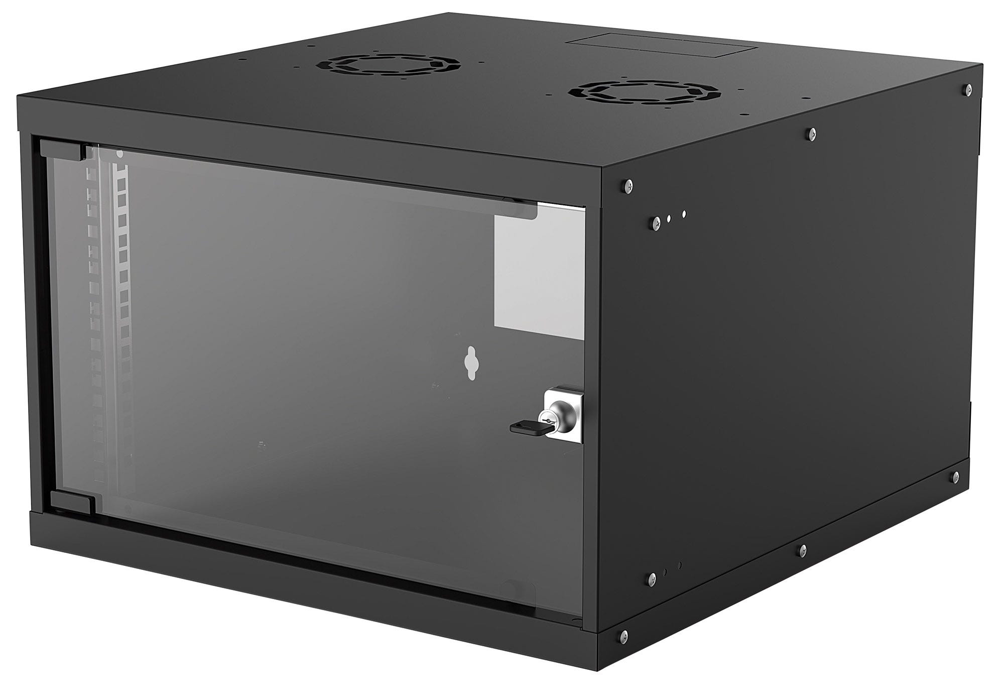 Intellinet 19" netwerkkast wand (basic), 6U, 560 mm diep, zwart, bouwpakket, max. 50 kg, bruikbare diepte 500 mm, glazen deur, montagemateriaal niet inbegrepen (714785) thumbnail