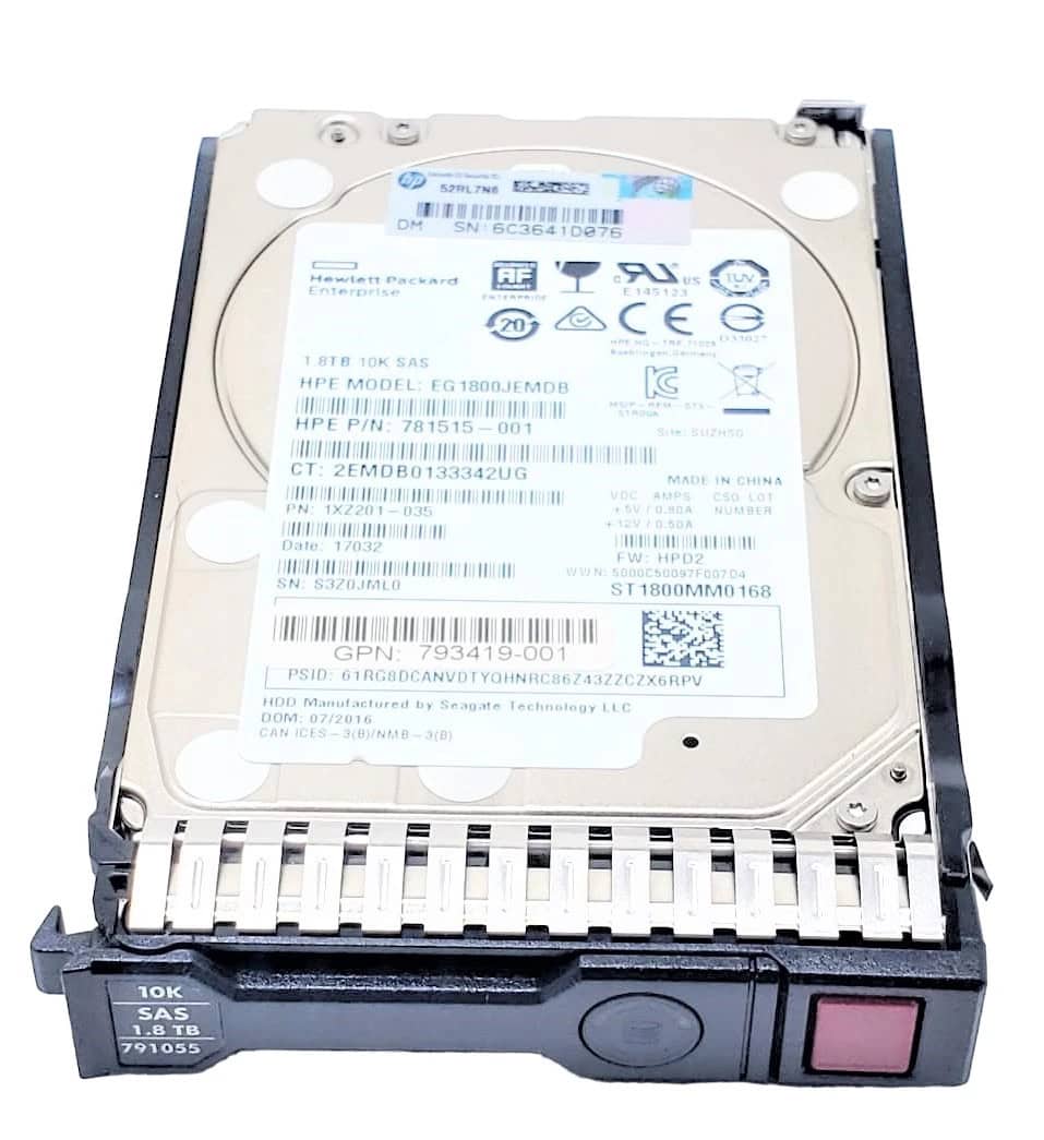 HP 1.8TB SAS 12G 10K SC 512e DS (876939-001) thumbnail