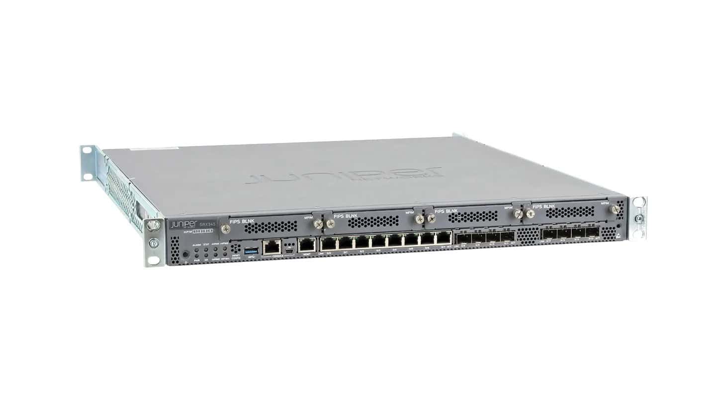 Juniper SRX345 Services Gateway Includes Hardware (16GE 4x MPIM Slots 4G RAM 8G Flash) (SRX345-SYS-JE) thumbnail