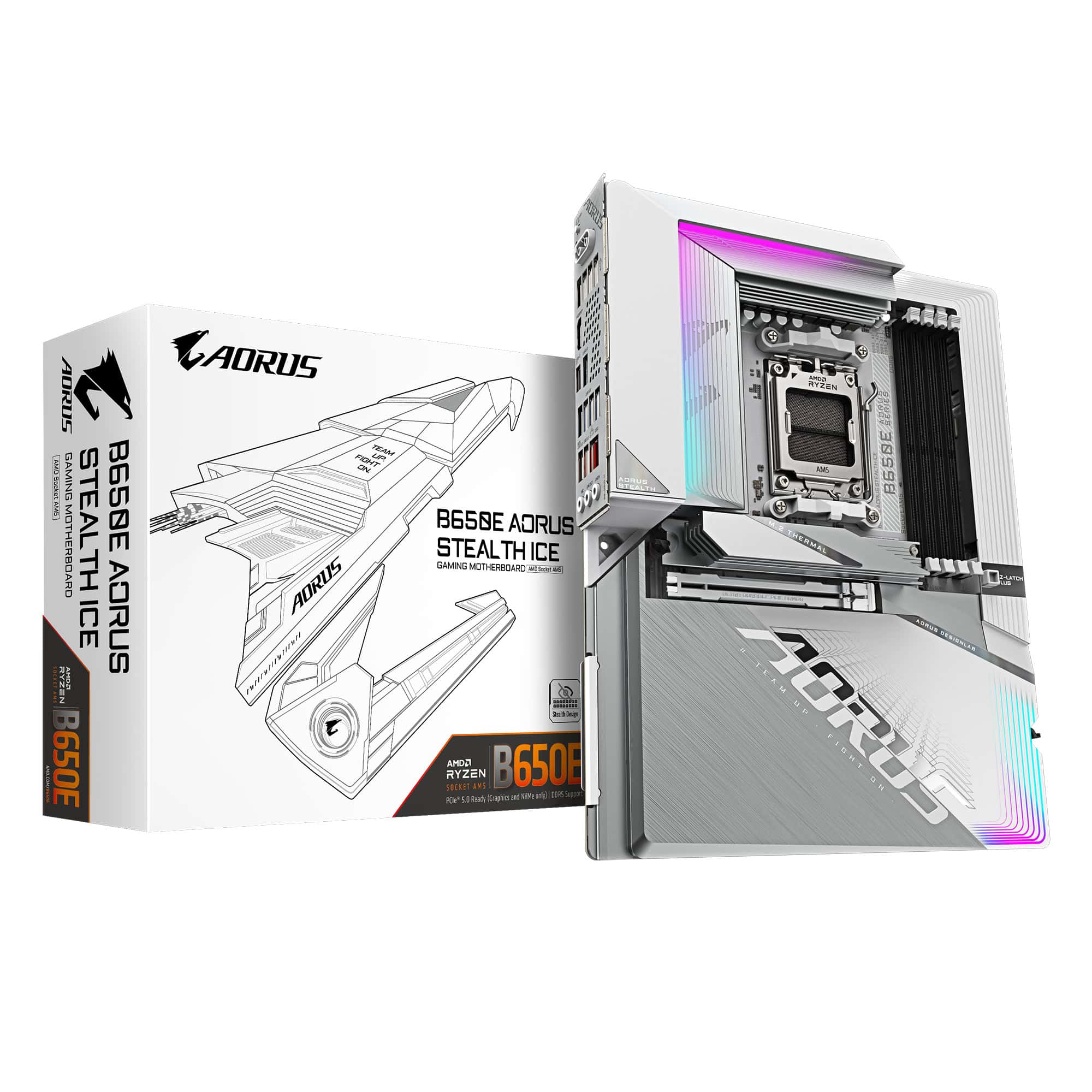 GIGABYTE B650E AORUS STEALTH ICE moederbord AMD B650 Socket AM5 ATX (B650E AORUS STEALTH ICE) thumbnail