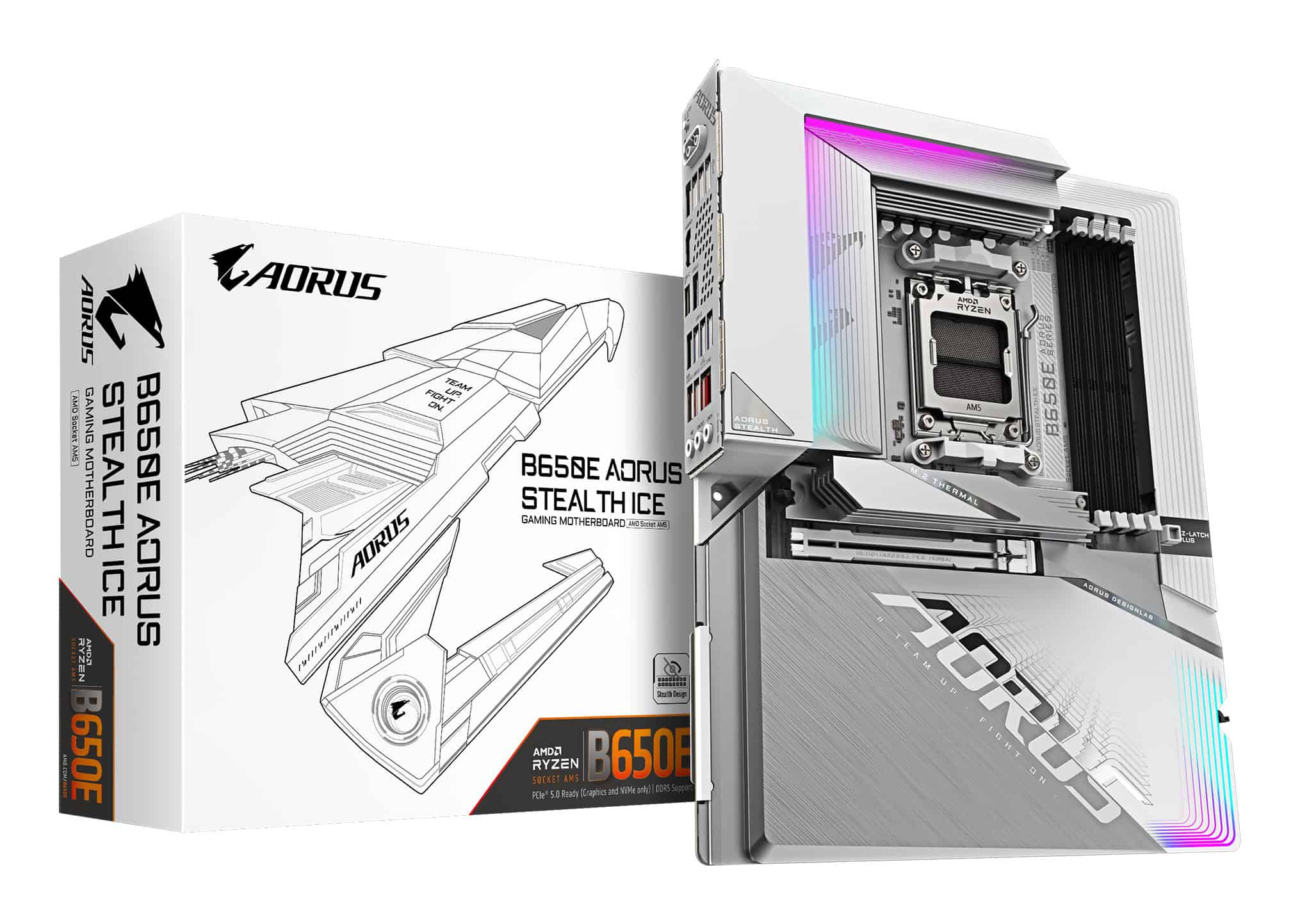 GIGABYTE B650E AORUS STEALTH ICE moederbord AMD B650 Socket AM5 ATX (B650E AORUS STEALTH ICE) thumbnail