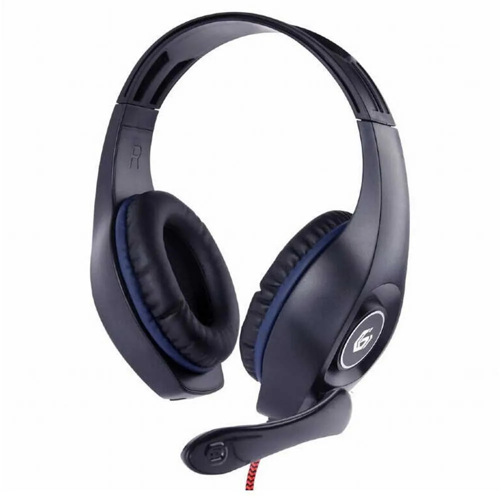 Gembird GHS-05-B On-ear headset, wired, stereo, black, blue, volume control, gaming (GHS-05-B) thumbnail