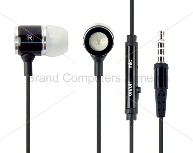 gembird Metallohrhörer mit Mikrofon, schwarz (MHS-EP-001) thumbnail