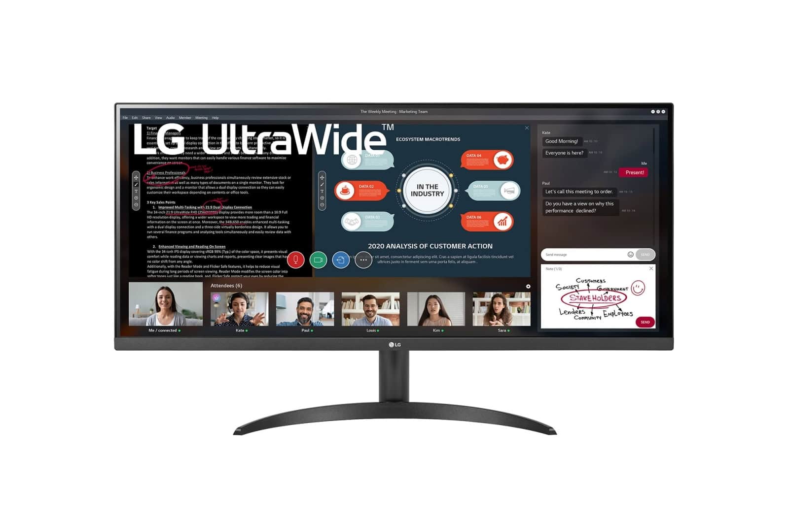 LG 34WP500-B computer monitor 86,4 cm (34) 2560 x 1080 Pixels UltraWide Full HD LED Zwart (34WP500-B.BEU) thumbnail