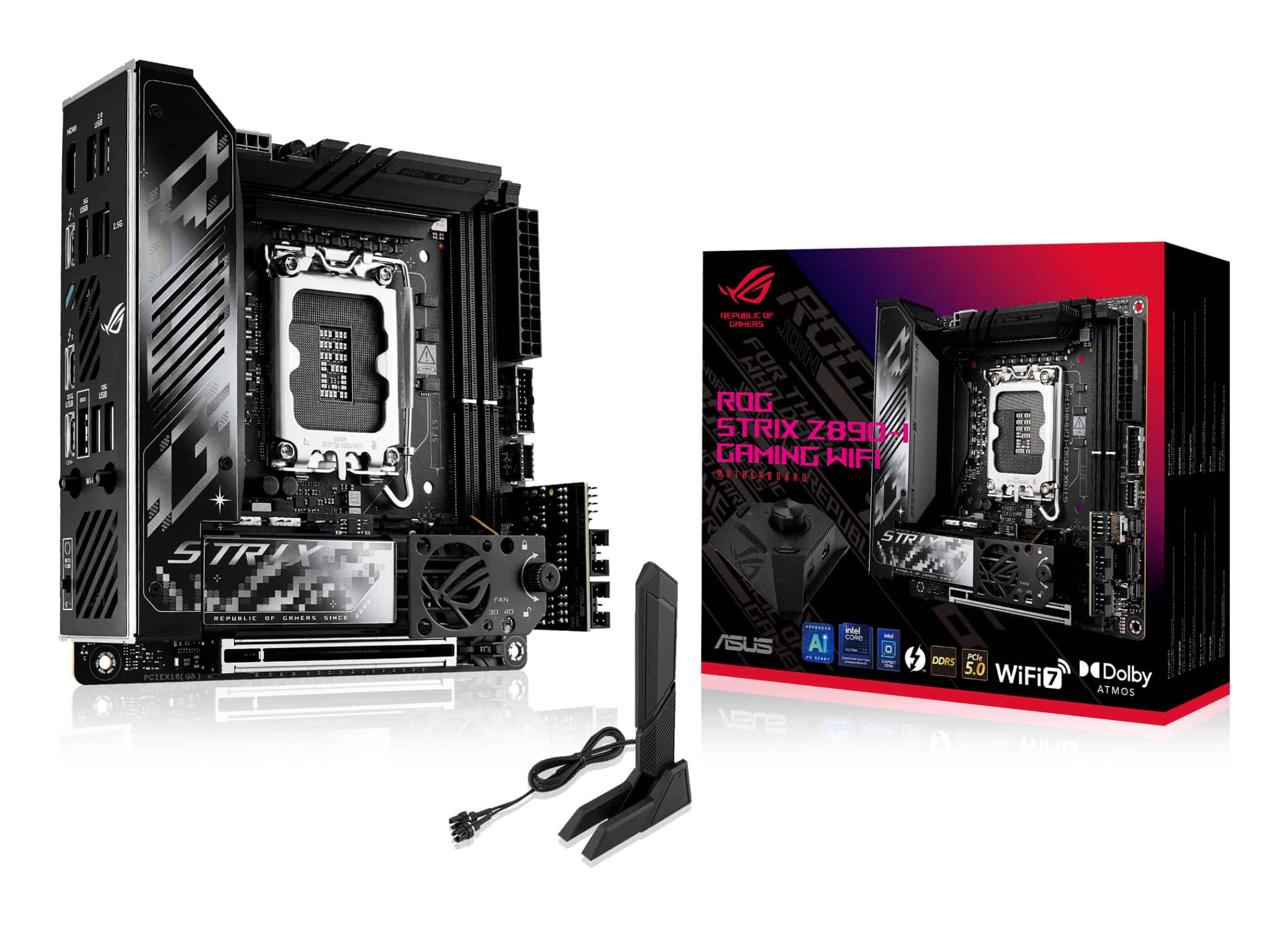 ASUS ROG STRIX Z890-I GAMING WIFI Intel Z890 LGA 1851 (Socket V1) mini ITX (90MB1IC0-M0EAY1) thumbnail
