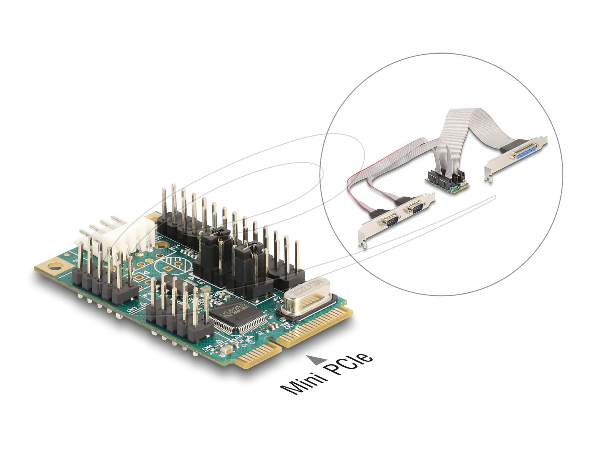 DELOCK Mini PCIe I/O PCIe full size 1x Parallel, 2x Seriell (95277) thumbnail