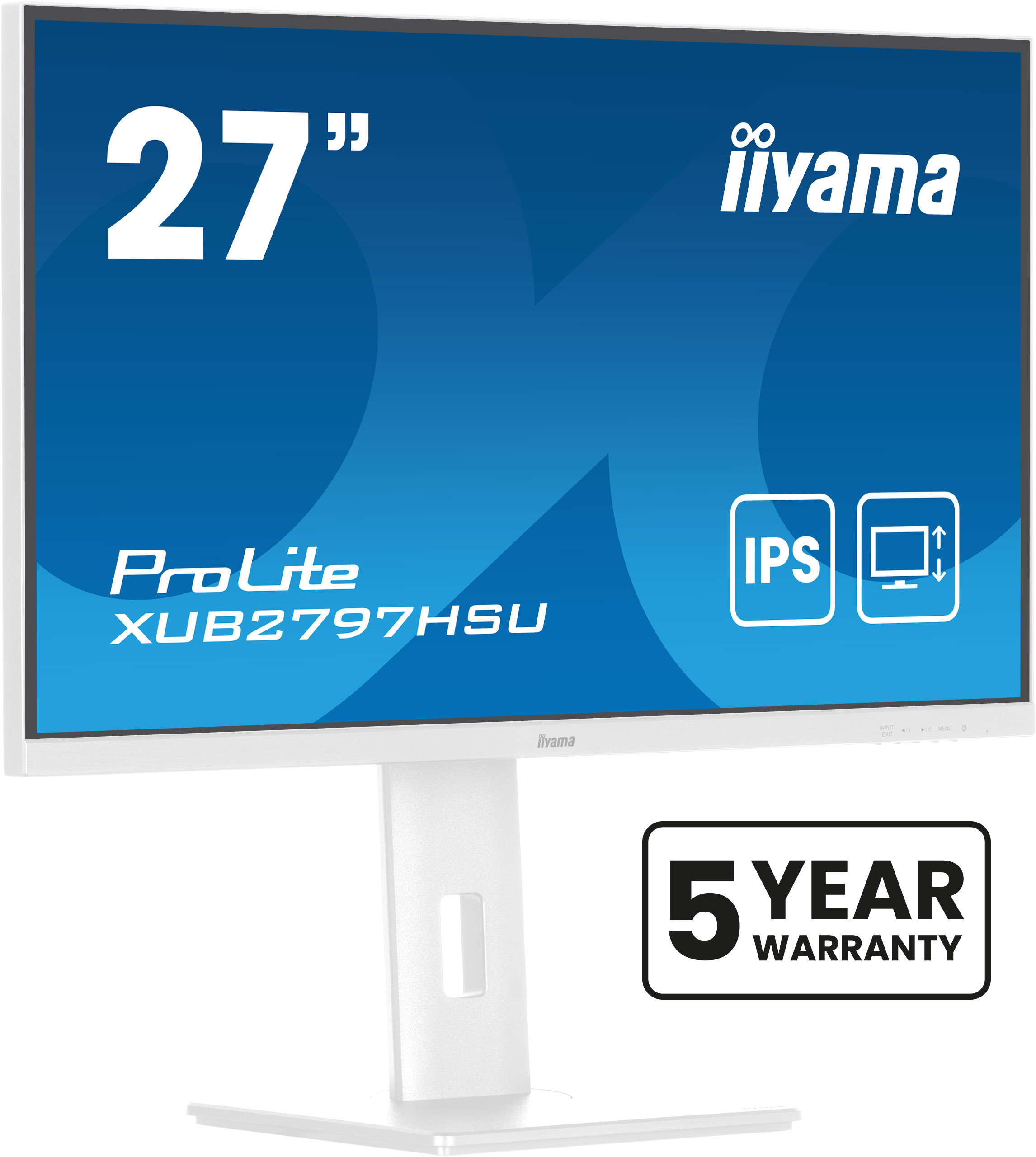 iiyama ProLite XUB2797HSU-W2 computer monitor 68,6 cm (27") 1920 x 1080 Pixels Full HD LED Wit (XUB2797HSU-W2) thumbnail
