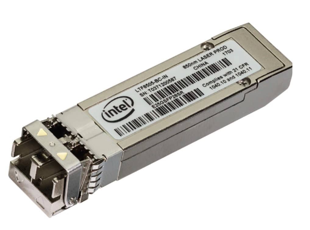 Intel E25GSFP28SR netwerk transceiver module Vezel-optiek 25000 Mbit/s SFP28 850 nm (E25GSFP28SR) thumbnail
