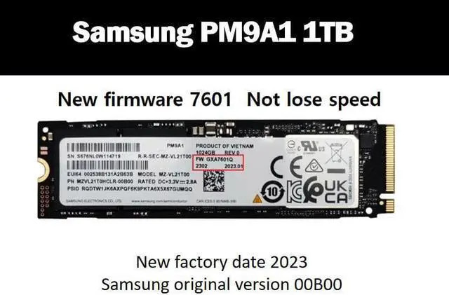HP SPS-SSD 1TB M.2 2280 PM9A1 PCIE LOCK (P23524-001) thumbnail