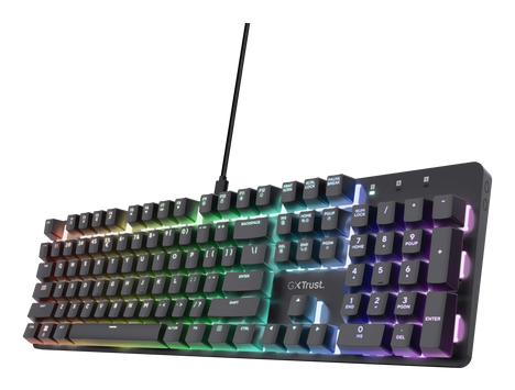 Trust GXT 871 Zora Gaming Toetsenbord - Mechanisch toetsenbord – QWERTY US-indeling – RGB-verlichting – Zwart (25510) thumbnail