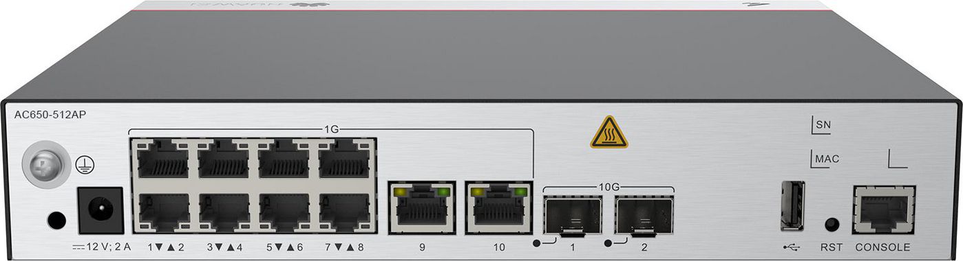 Huawei eKit Wireless Access Controller AC650-512AP 10x 1GbE RJ45 + 2x 10GbE SFP+ (02356EQH) thumbnail