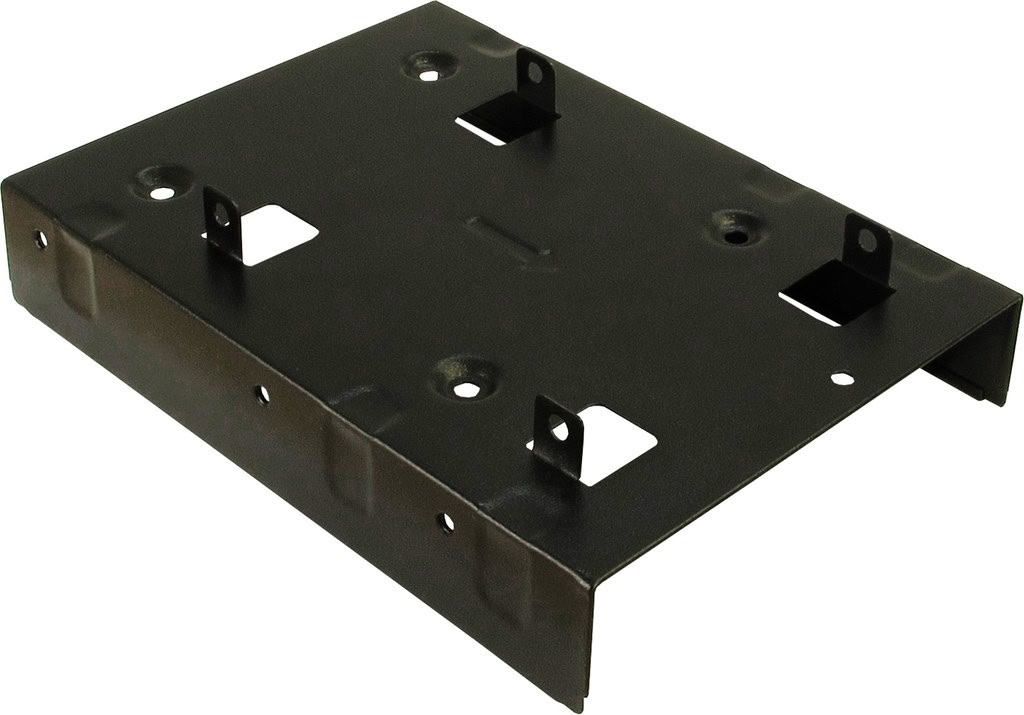 Inter-Tech 88885232 drive bay panel 2x 2,5 Bezelplaat Zwart (88885232) thumbnail