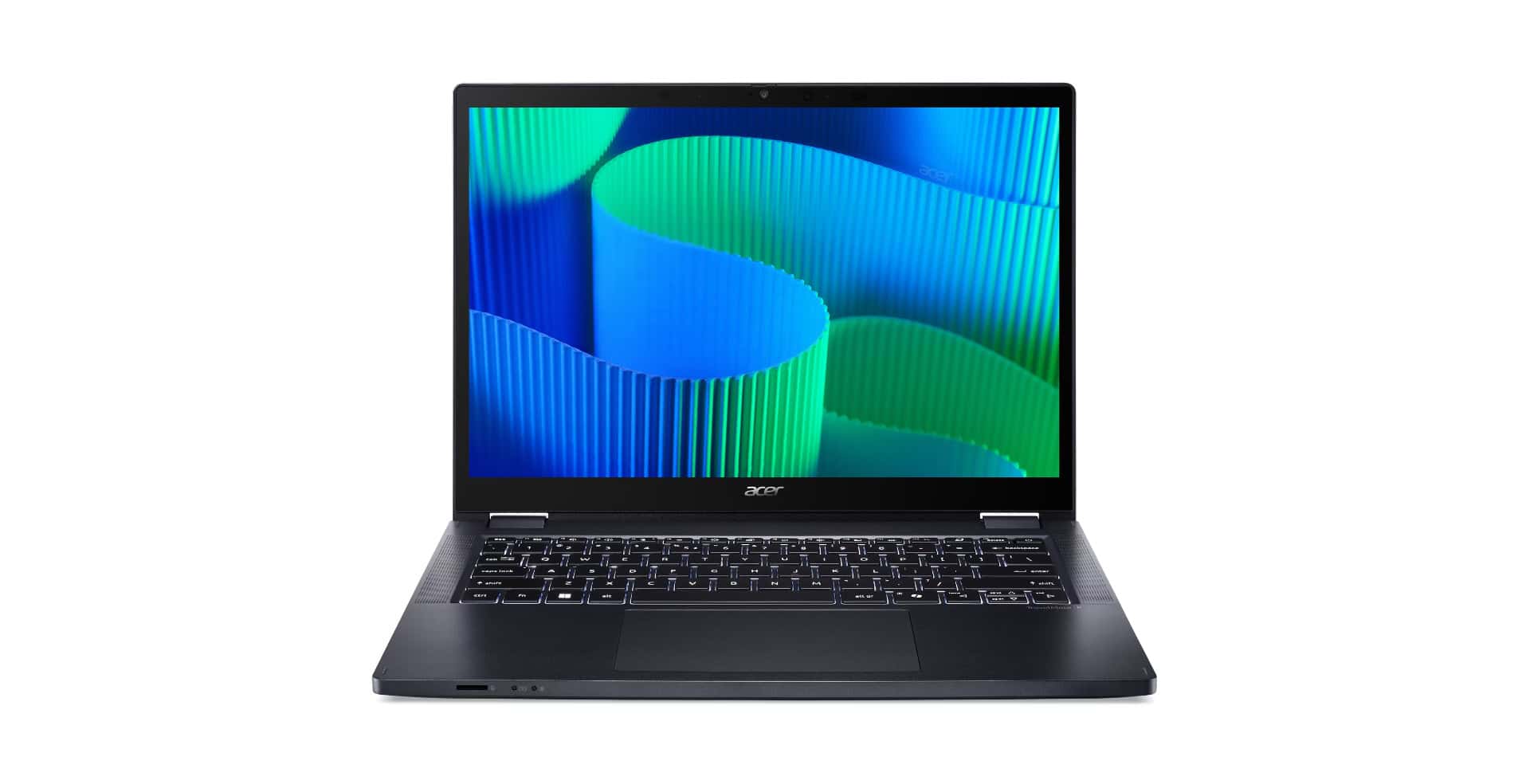 Acer TravelMate Spin 14 TMP414RN-54 Intel Core Ultra 7 155U Hybride (2-in-1) 35,6 cm (14") Touchscreen WUXGA 32 GB DDR5-SDRAM 1 TB SSD Wi-Fi 6E (802.11ax) Windows 11 Pro Nederlands Blauw (NX.B7XEH.008) thumbnail