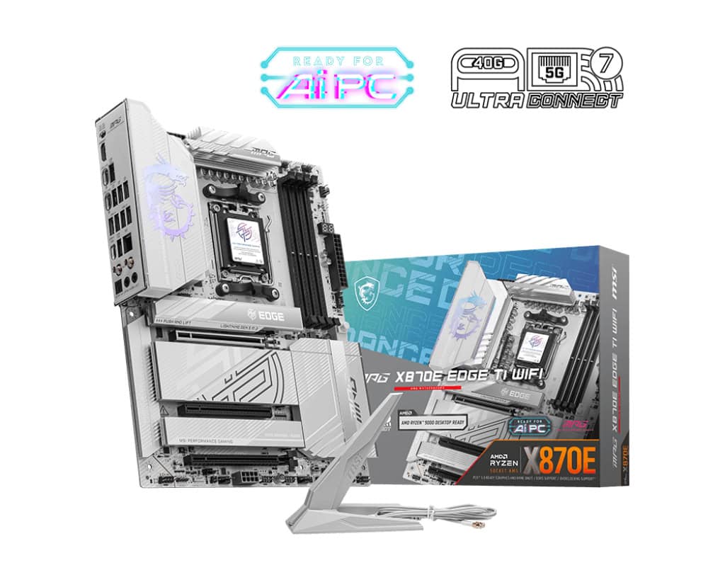 MSI MPG X870E EDGE TI WIFI moederbord AMD X870E Socket AM5 ATX (7E59-002R) thumbnail