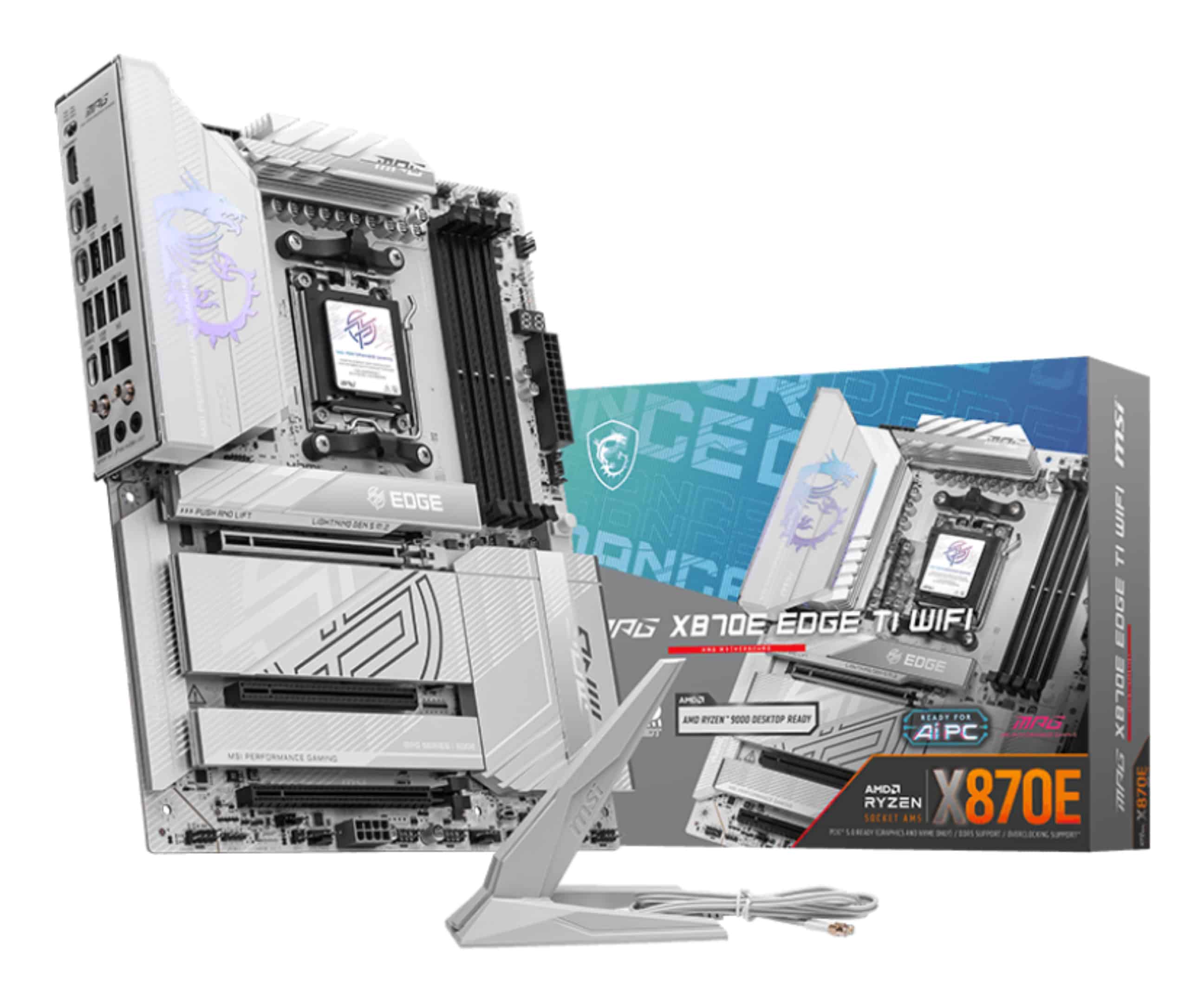 MSI MPG X870E EDGE TI WIFI moederbord AMD X870E Socket AM5 ATX (7E59-002R) thumbnail