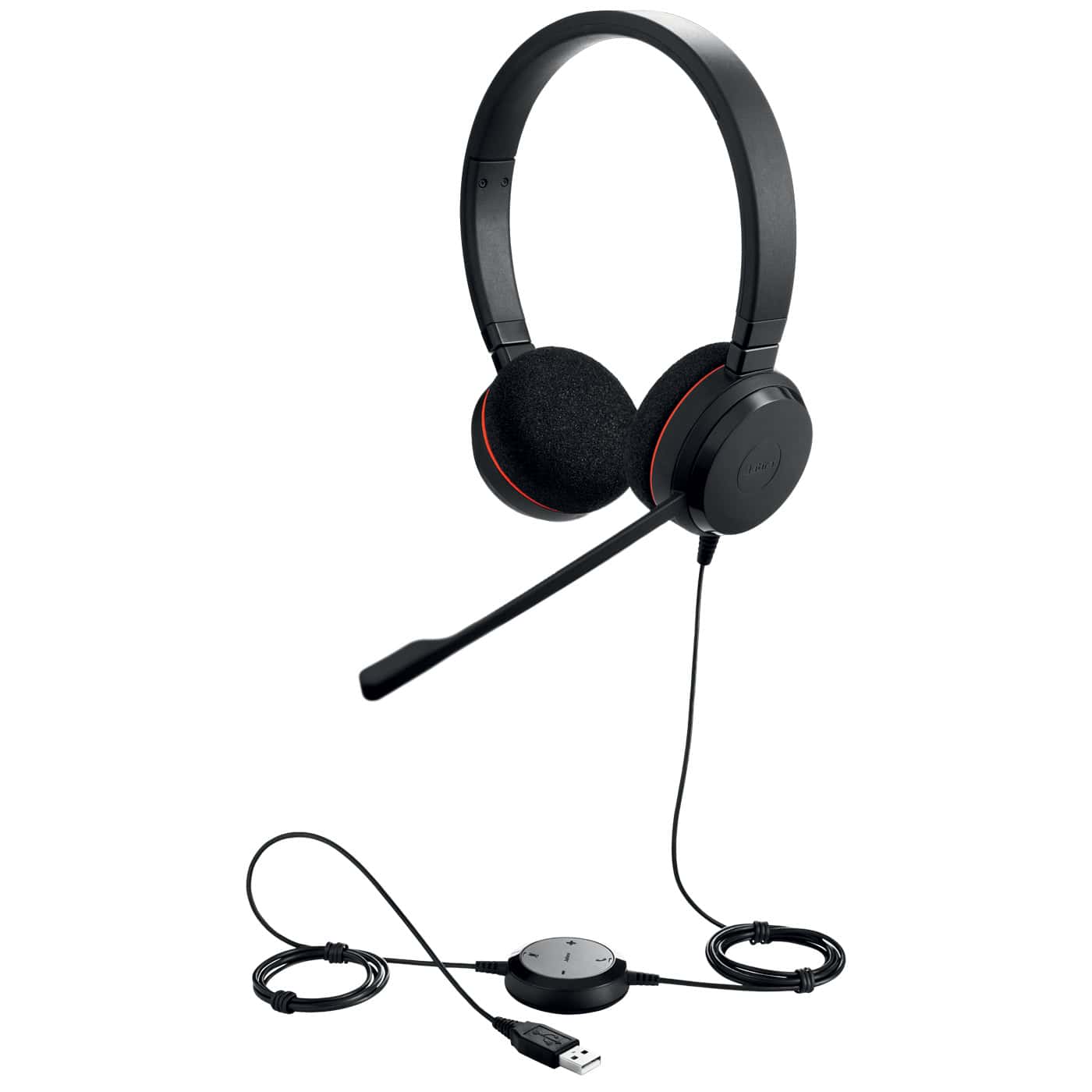 Jabra Evolve 20 MS Stereo Headset Bedraad Hoofdband Kantoor/callcenter USB Type-A Zwart (4999-823-109) thumbnail