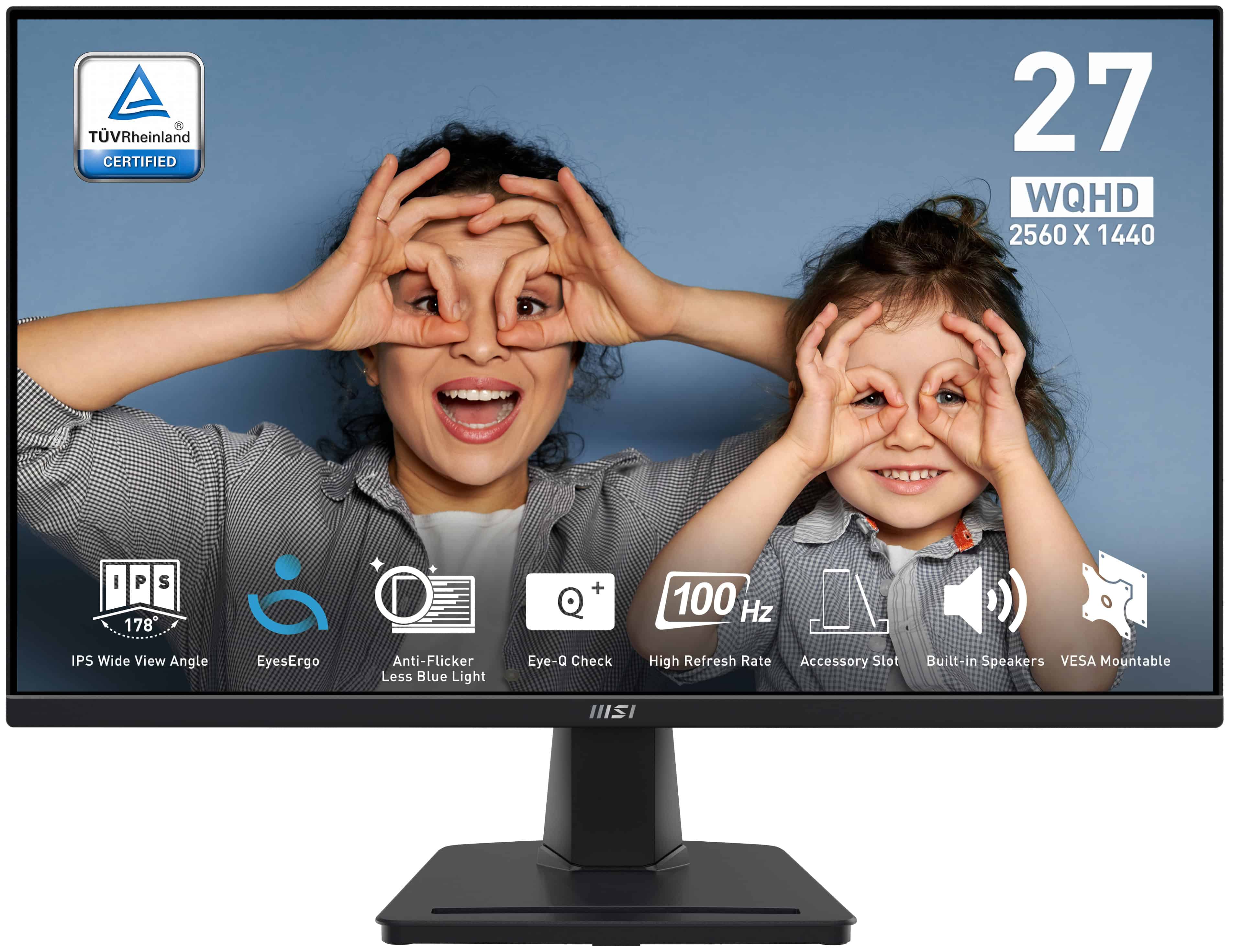 MSI Pro MP275Q computer monitor 68,6 cm (27) 2560 x 1440 Pixels Wide Quad HD LED Zwart (PRO MP275Q) thumbnail