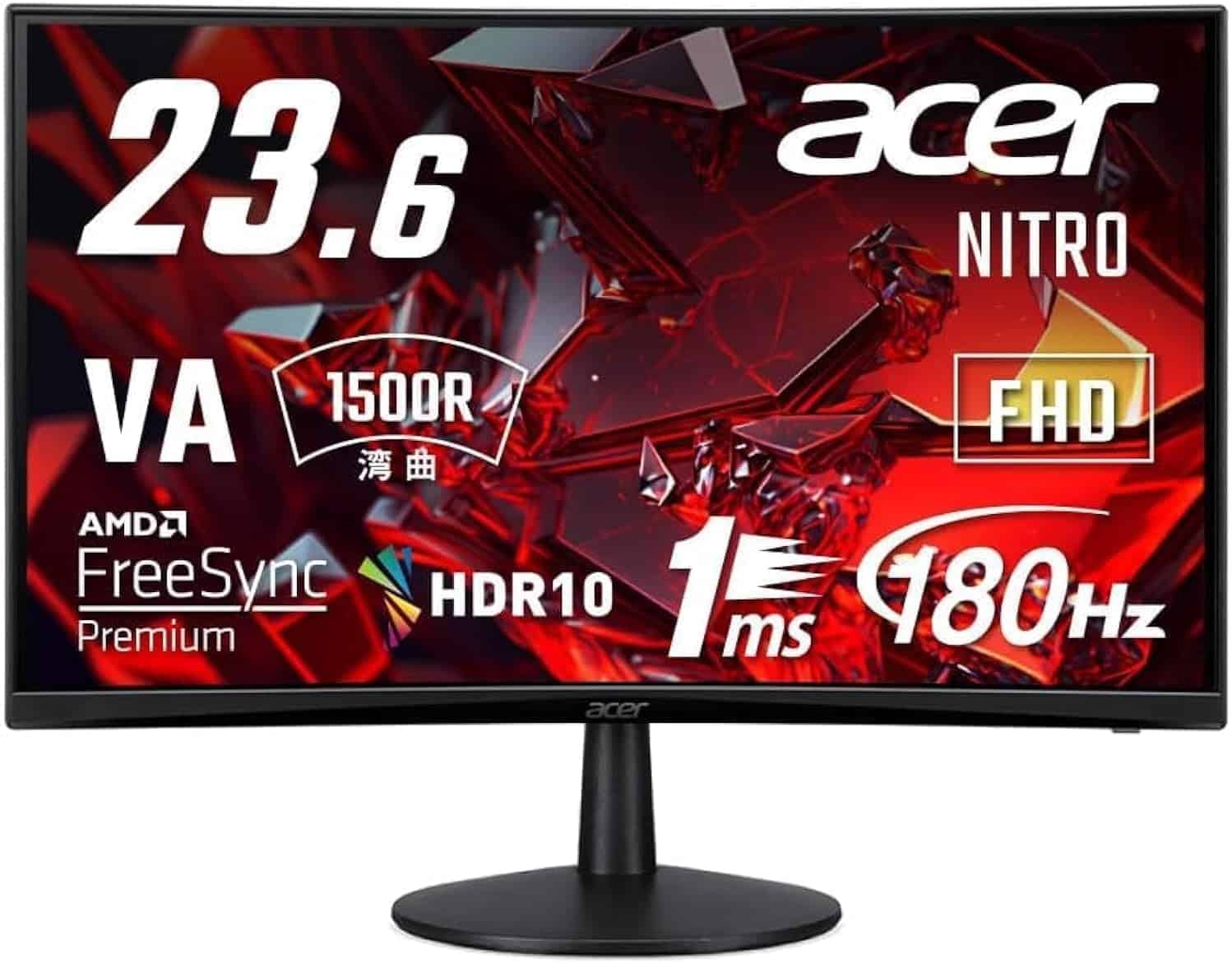 Acer 24 inch Nitro ED240QS3bmiipx Curved/180Hz/1ms monitor (UM.UE0EE.301) thumbnail