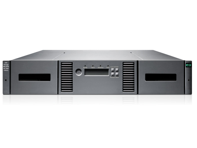 HPE Storage MSL2024 Tape Library 1x MSLLTO-8 SAS Drive 15x LTO-8 30TB Data Cartridges (P77036-B25) thumbnail