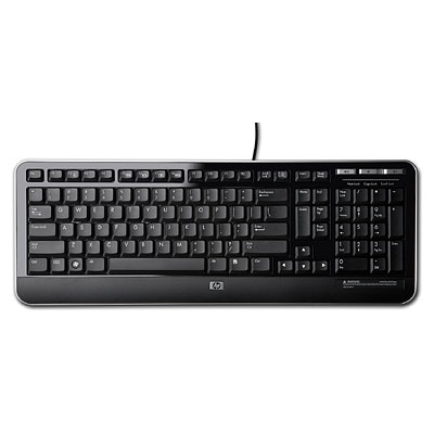 HP QY776AA toetsenbord Kantoor USB QWERTY Engels Zwart (QY776AA#ABB) thumbnail