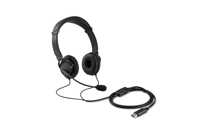 Kensington K33065WW hoofdtelefoon/headset Bedraad Hoofdband Kantoor/callcenter USB Type-A Zwart (K33065WW) thumbnail