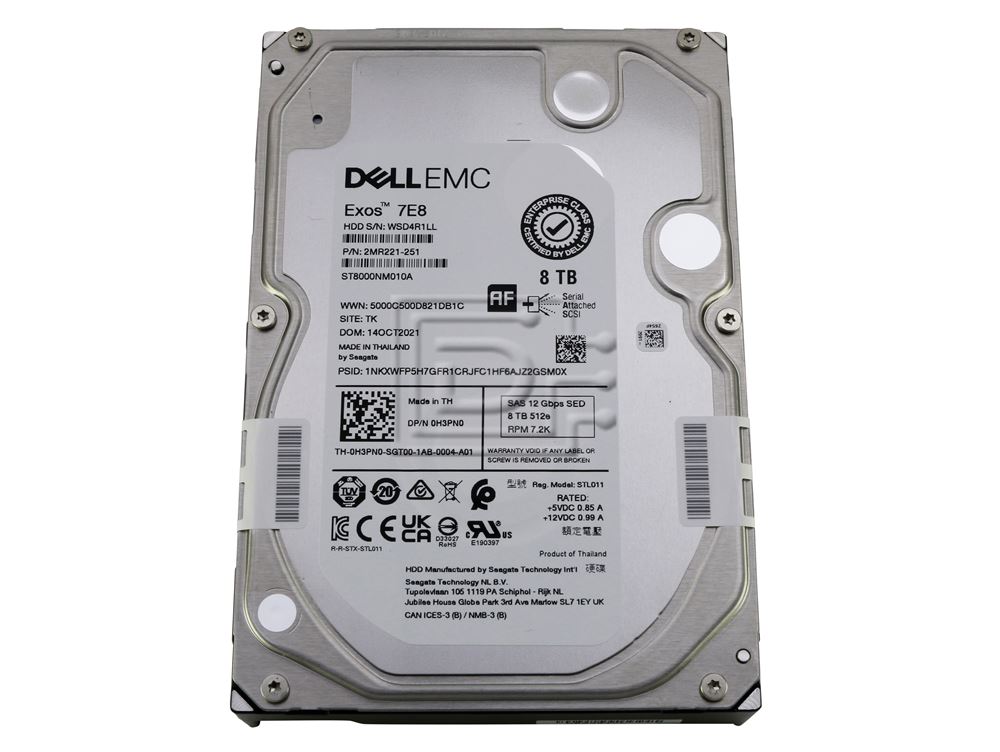 Dell 8TB 7.2K 3.5 SAS 12G SED H3PN0 (H3PN0) thumbnail