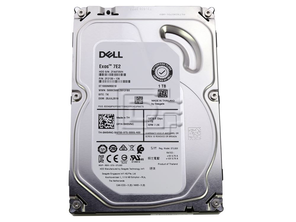 Dell 1TB 7.2K 6G 3.5INCH SATA HDD (W0VNC-RFB) thumbnail