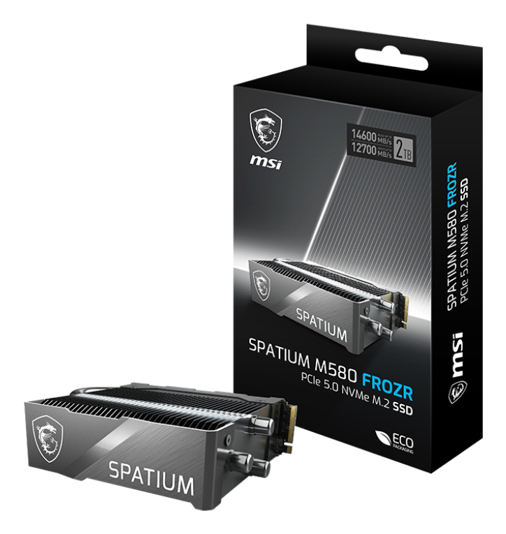 MSI SPATIUM M580 PCIe 5.0 NVMe M.2 FROZR 2TB internal solid state drive PCI Express 5.0 3D NAND (S78-440Q780-P83) thumbnail