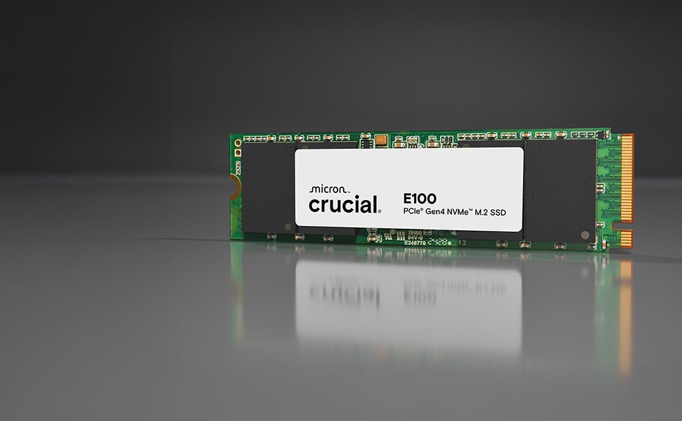 Crucial CT1000E100SSD8 E100 SSD, 1 TB, M.2 NVMe, PCIe Gen4, 3D NAND, 5000/ 3000 MB/s (CT1000E100SSD8) thumbnail