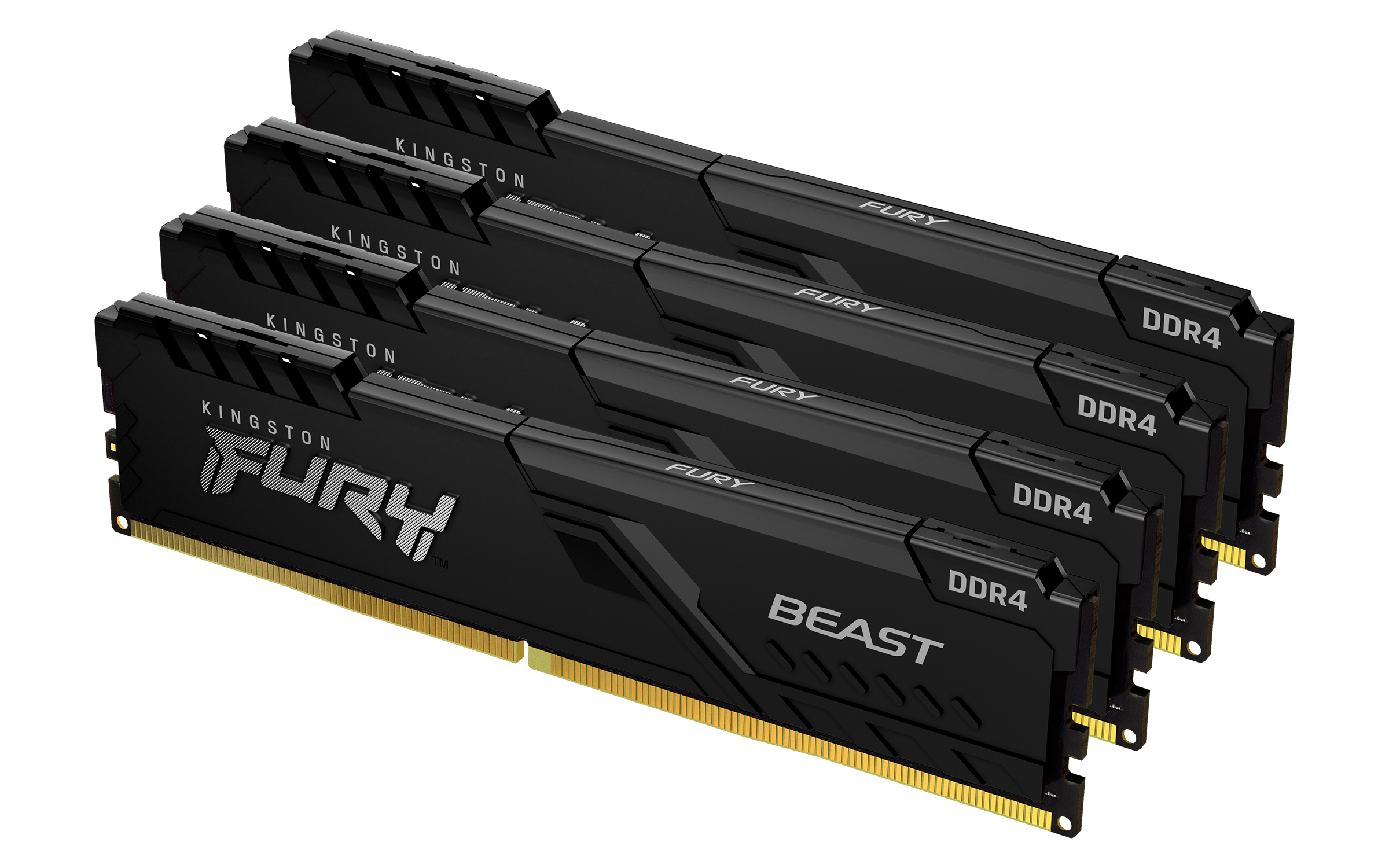 Kingston Technology FURY Beast 16GB 2666MT/s DDR4 CL16 DIMM (Kit van 4) Black (KF426C16BBK4/16) thumbnail