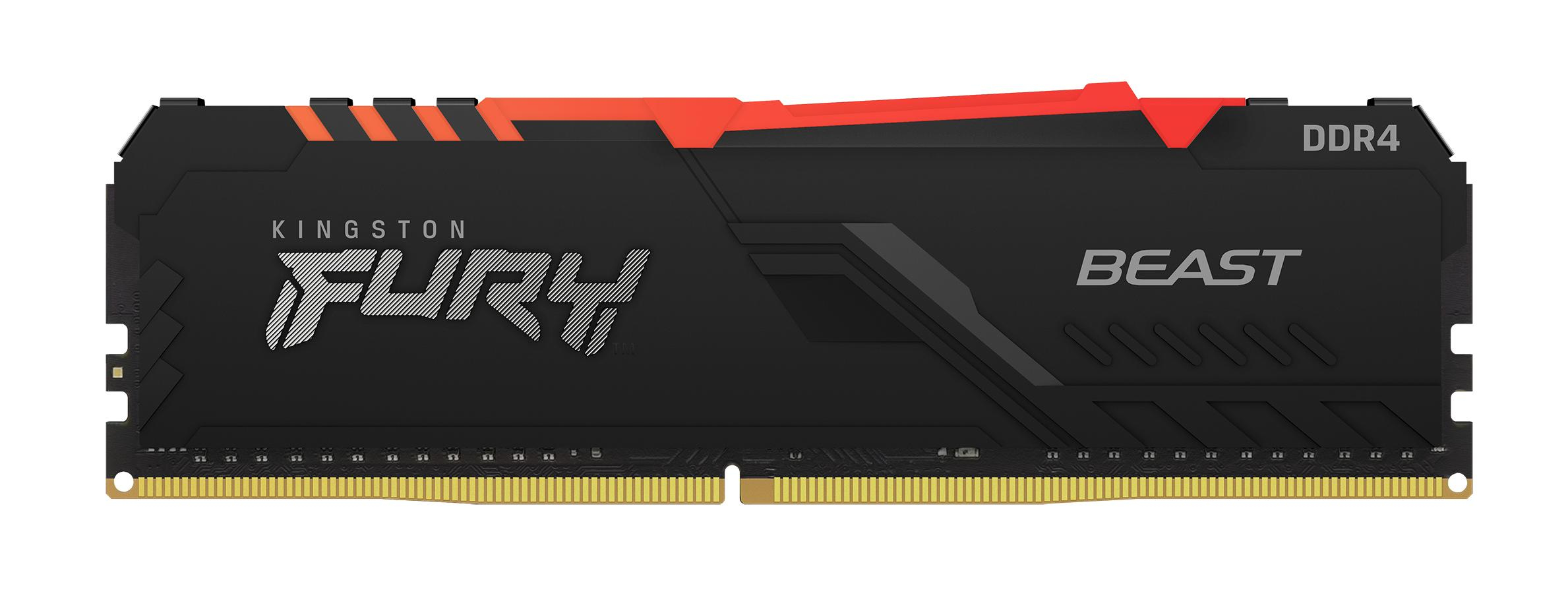 Kingston Technology FURY Beast RGB geheugenmodule 16 GB 2 x 8 GB DDR4 288-pin DIMM (KF430C15BBAK2/16) thumbnail