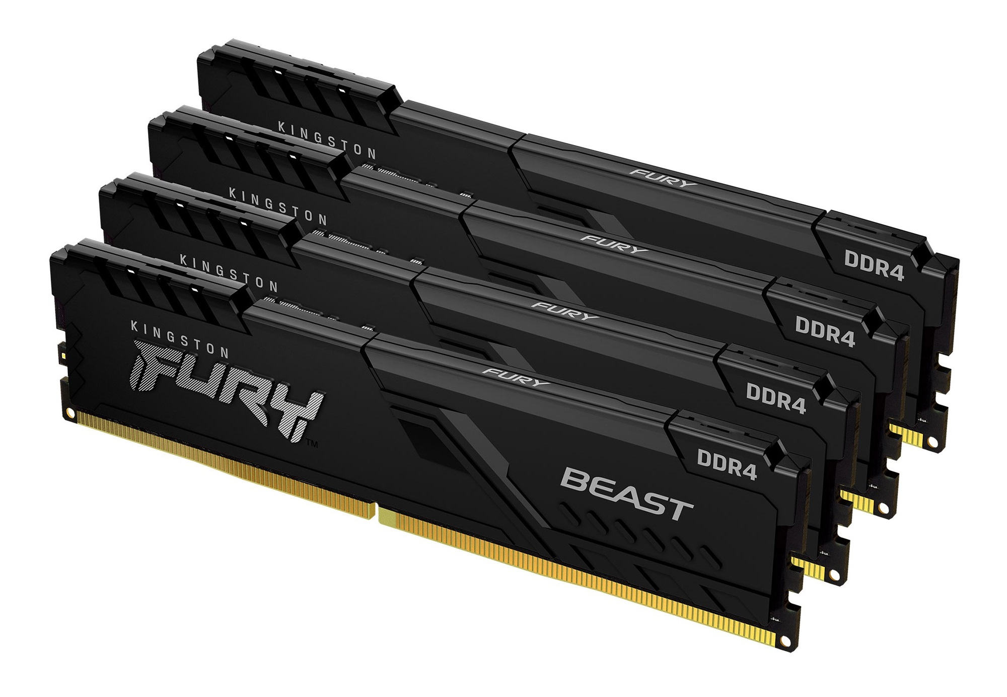 Kingston Technology FURY Beast 64GB 3200MT/s DDR4 CL16 DIMM (Kit van 4) 1Gx8 Black (KF432C16BB1K4/64) thumbnail