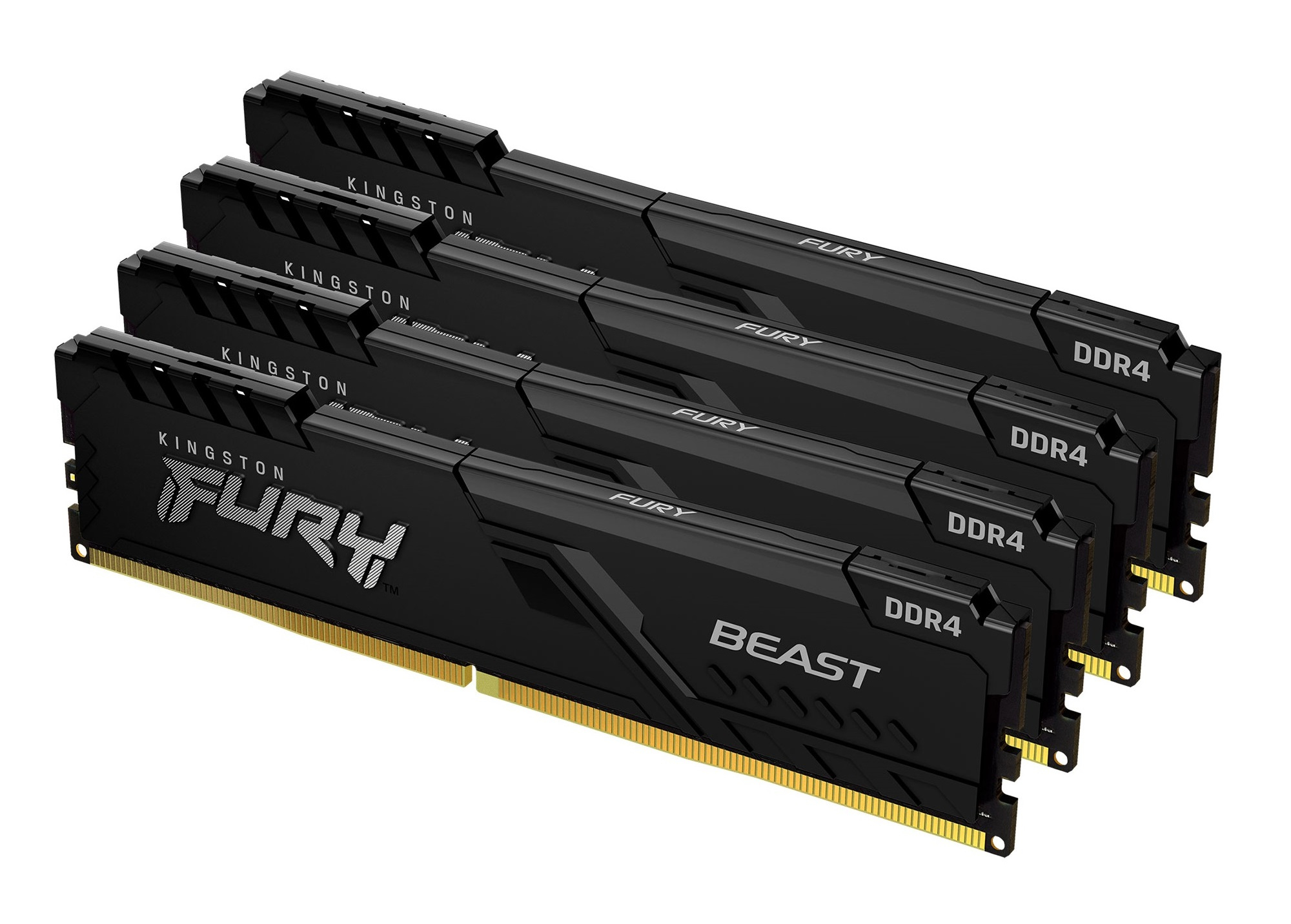 Kingston Technology FURY Beast 32GB 3600MT/s DDR4 CL17 DIMM (Kit van 4) Black (KF436C17BBK4/32) thumbnail