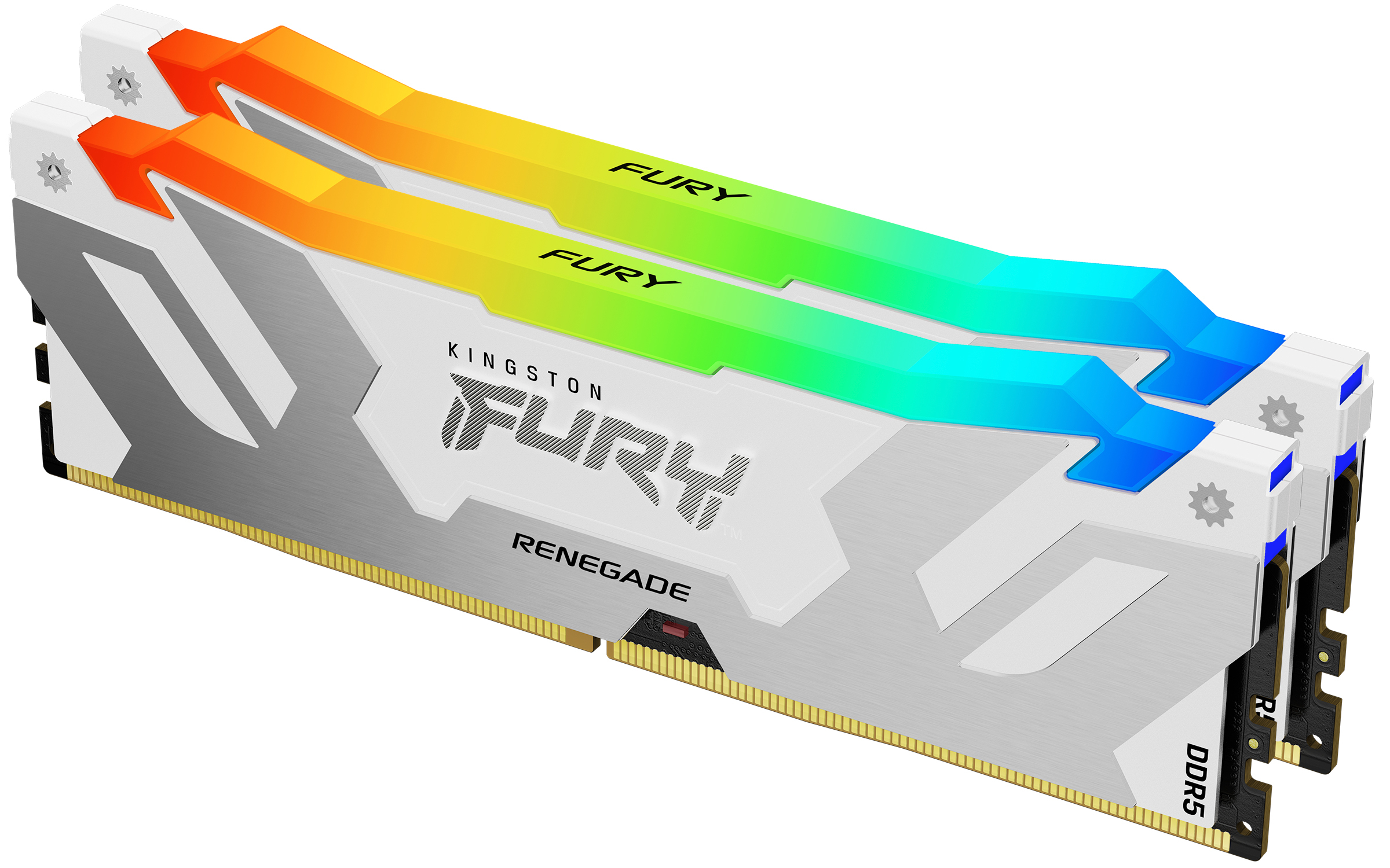 Kingston Technology FURY 32GB 7200MT/s DDR5 CL38 DIMM (set van 2) Renegade RGB White XMP (KF572C38RWAK2-32) thumbnail