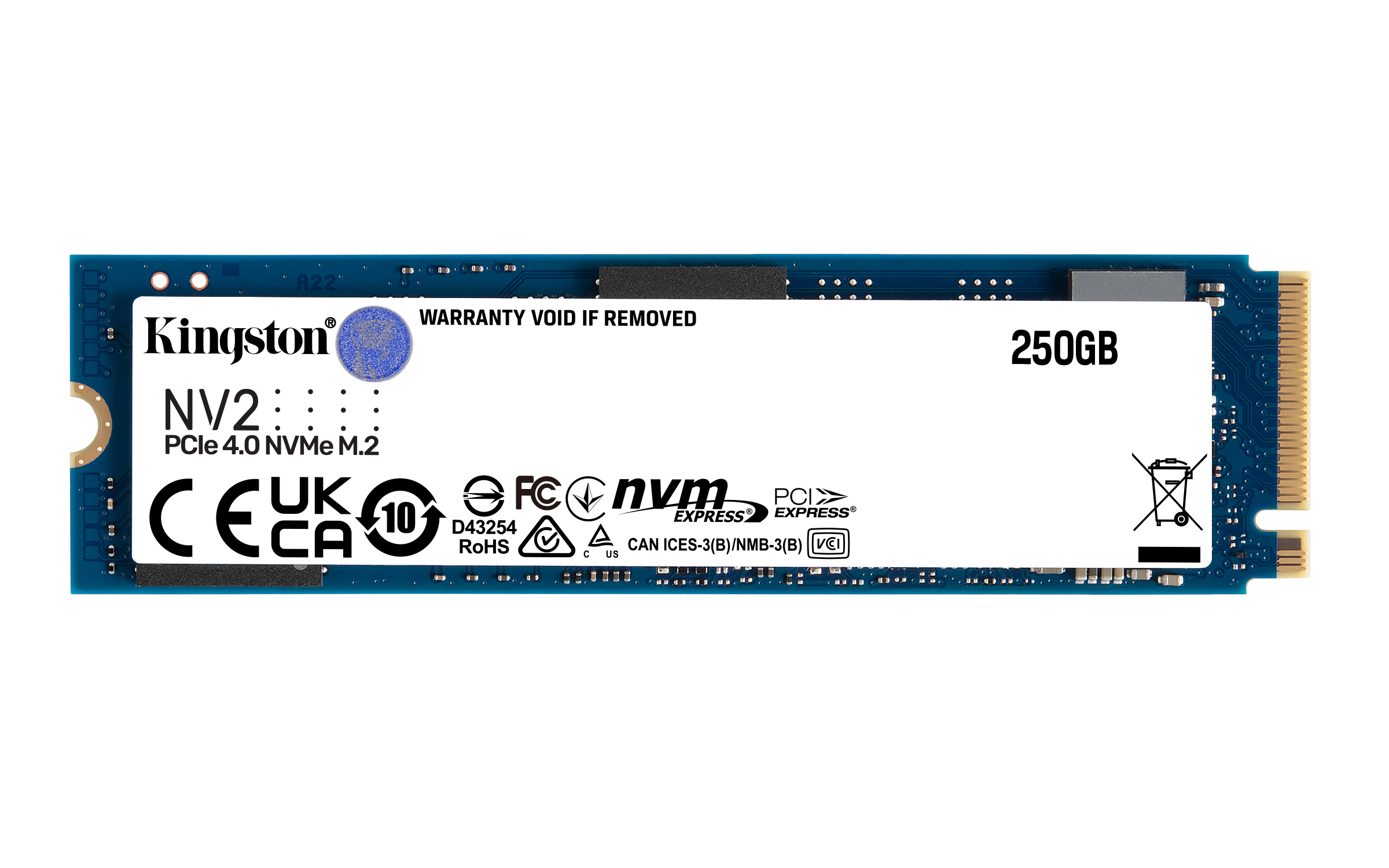 Kingston Technology 250G NV2 M.2 2280 PCIe 4.0 NVMe SSD (SNV2S/250G) thumbnail