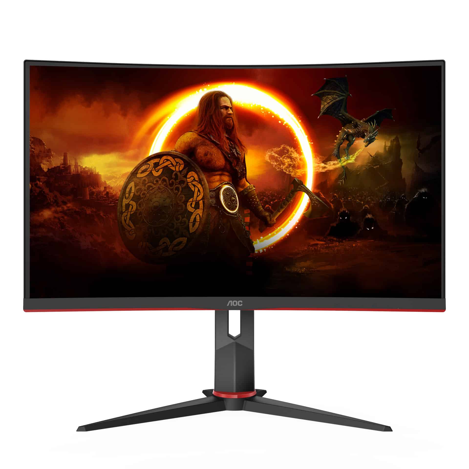 AOC CQ27G2S/BK computer monitor 68,6 cm (27) 2560 x 1440 Pixels Quad HD Zwart, Rood (CQ27G2S) thumbnail