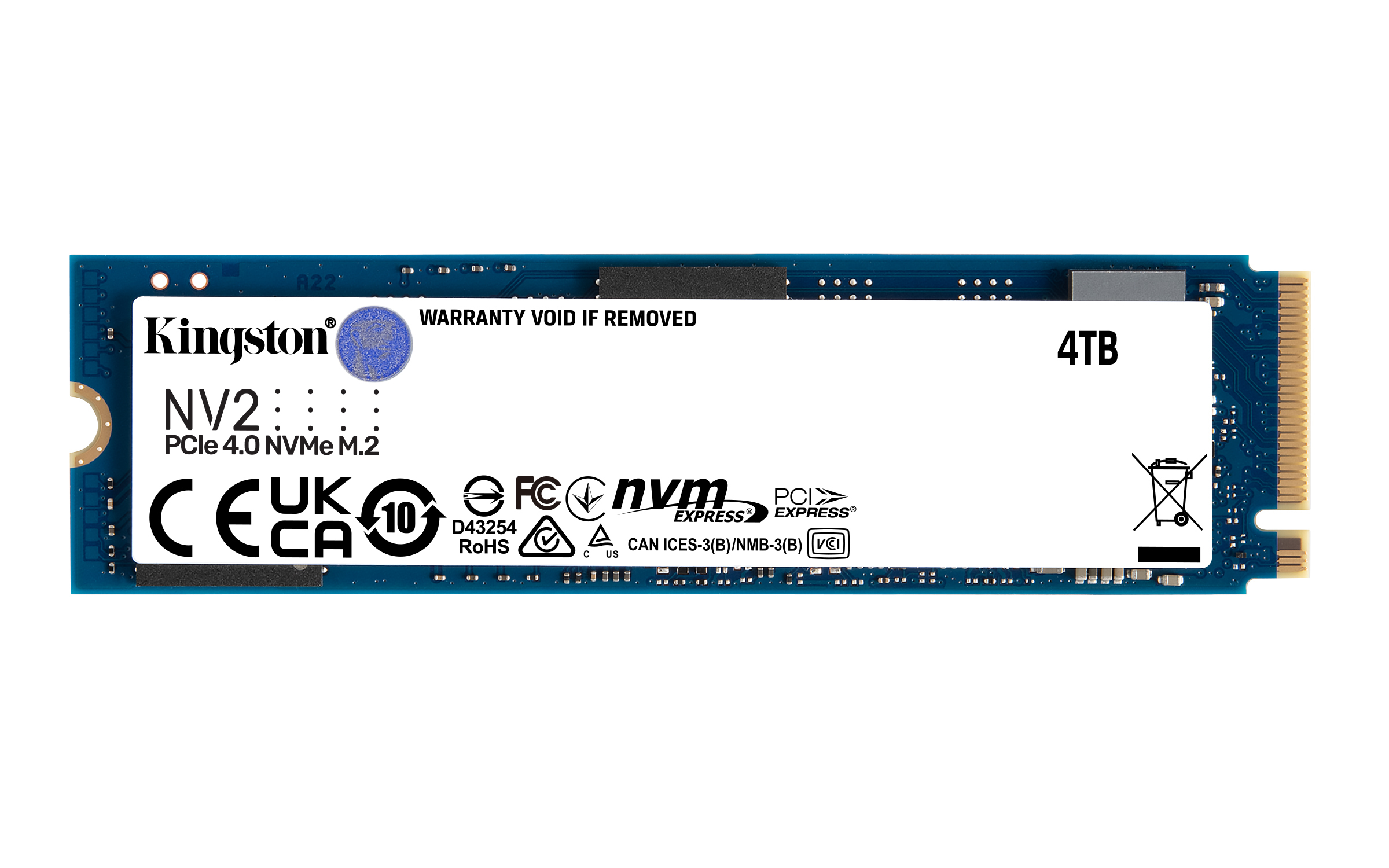 Kingston Technology 4000G NV2 M.2 2280 PCIe 4.0 NVMe SSD (SNV2S/4000G) thumbnail