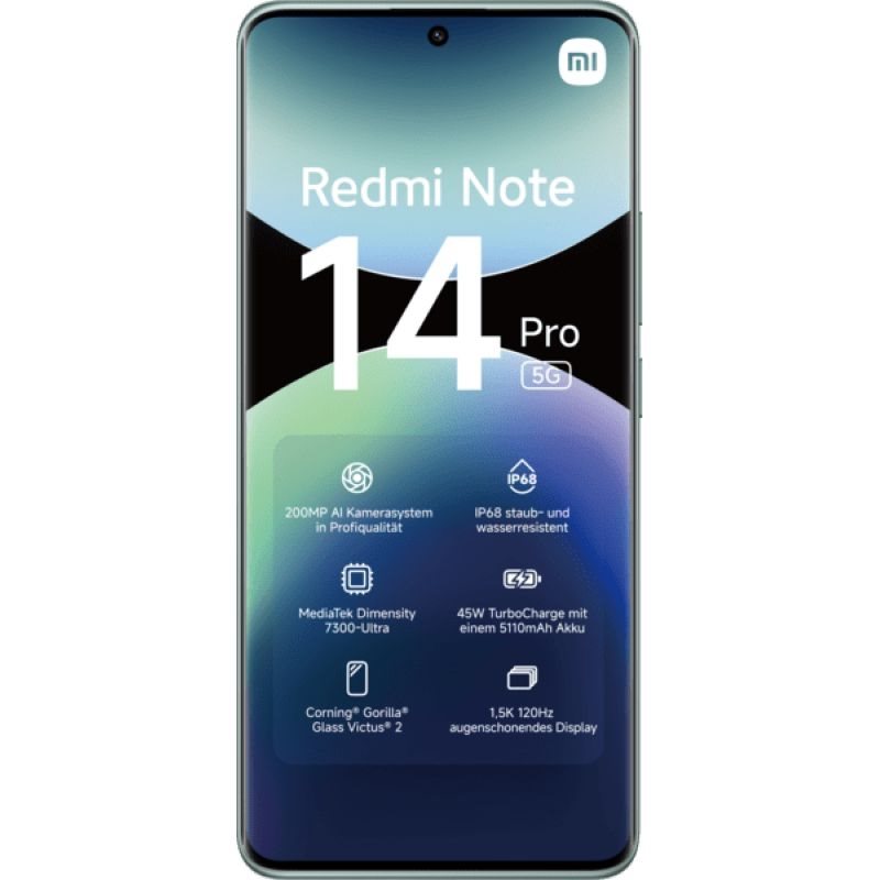 Xiaomi Redmi Note 14 Pro 256GB 8RAM 5G EU grün (MZB0IMOEU) thumbnail
