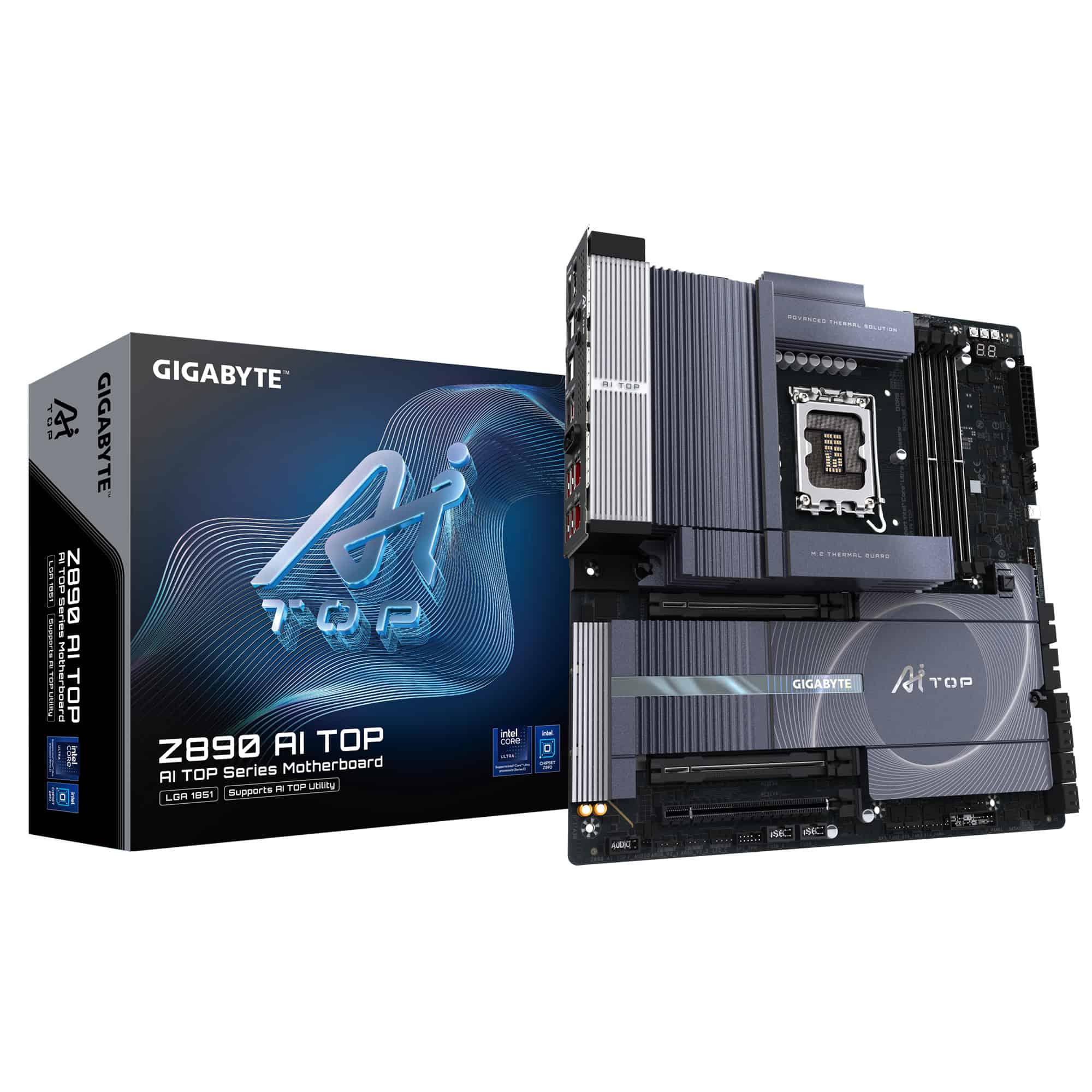 GIGABYTE Z890 AI TOP moederbord Intel Z890 LGA 1851 (Socket V1) Verlengd ATX (Z890 AI TOP) thumbnail
