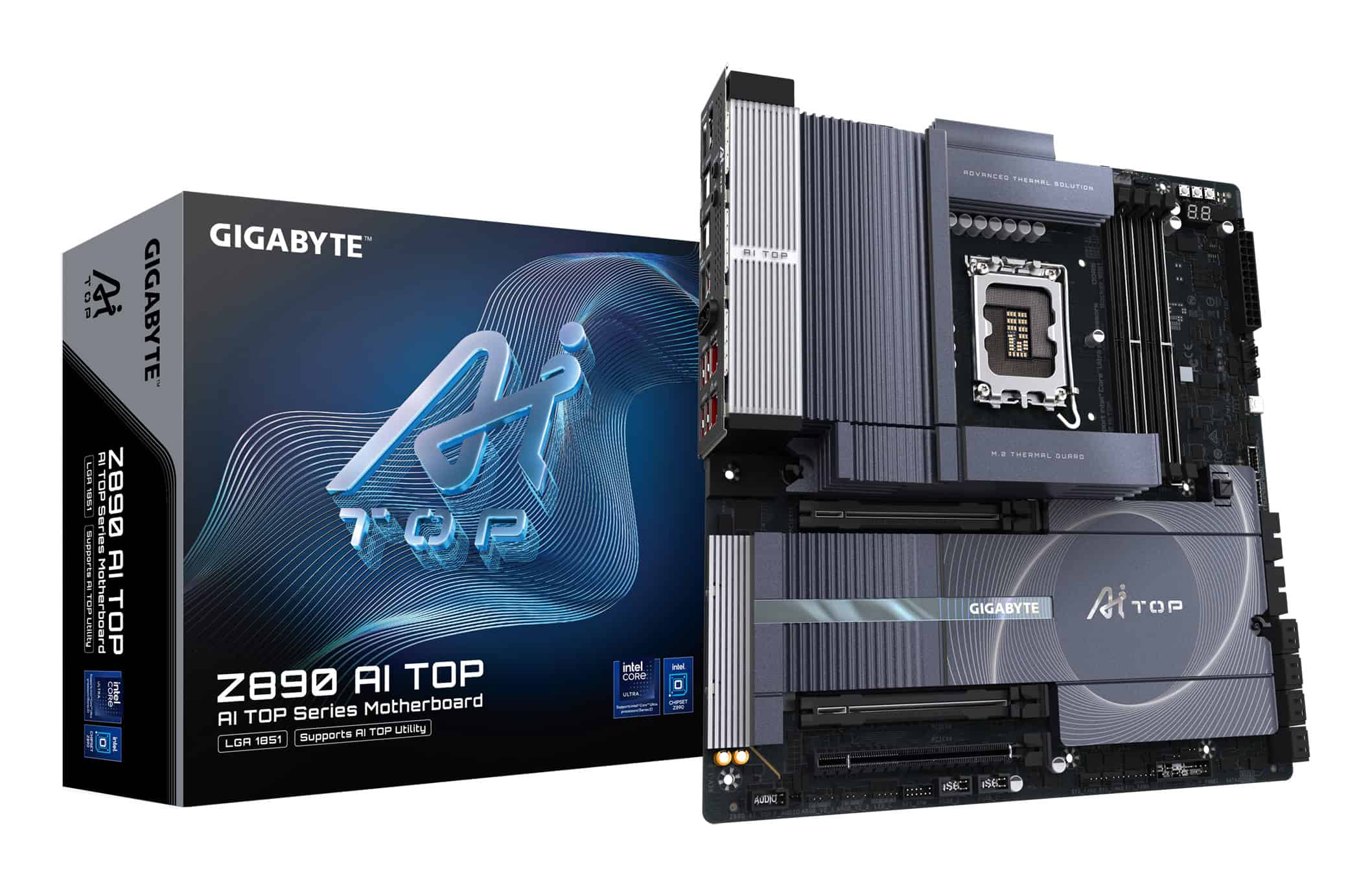 GIGABYTE Z890 AI TOP moederbord Intel Z890 LGA 1851 (Socket V1) Verlengd ATX (Z890 AI TOP) thumbnail