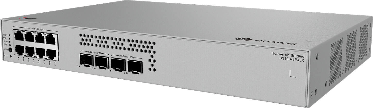 HUAWEI eKit S310S Series S310S-8P4JX Managed L2+ Gigabit Ethernet (10/100/1000) Power over Ethernet (PoE) 1U Grijs (98012479) thumbnail HUAWEI eKit S310S Series S310S-8P4JX Managed L2+ Gigabit Ethernet (10/100/1000) Power over Ethernet (PoE) 1U Grijs (98012479) thumbnail