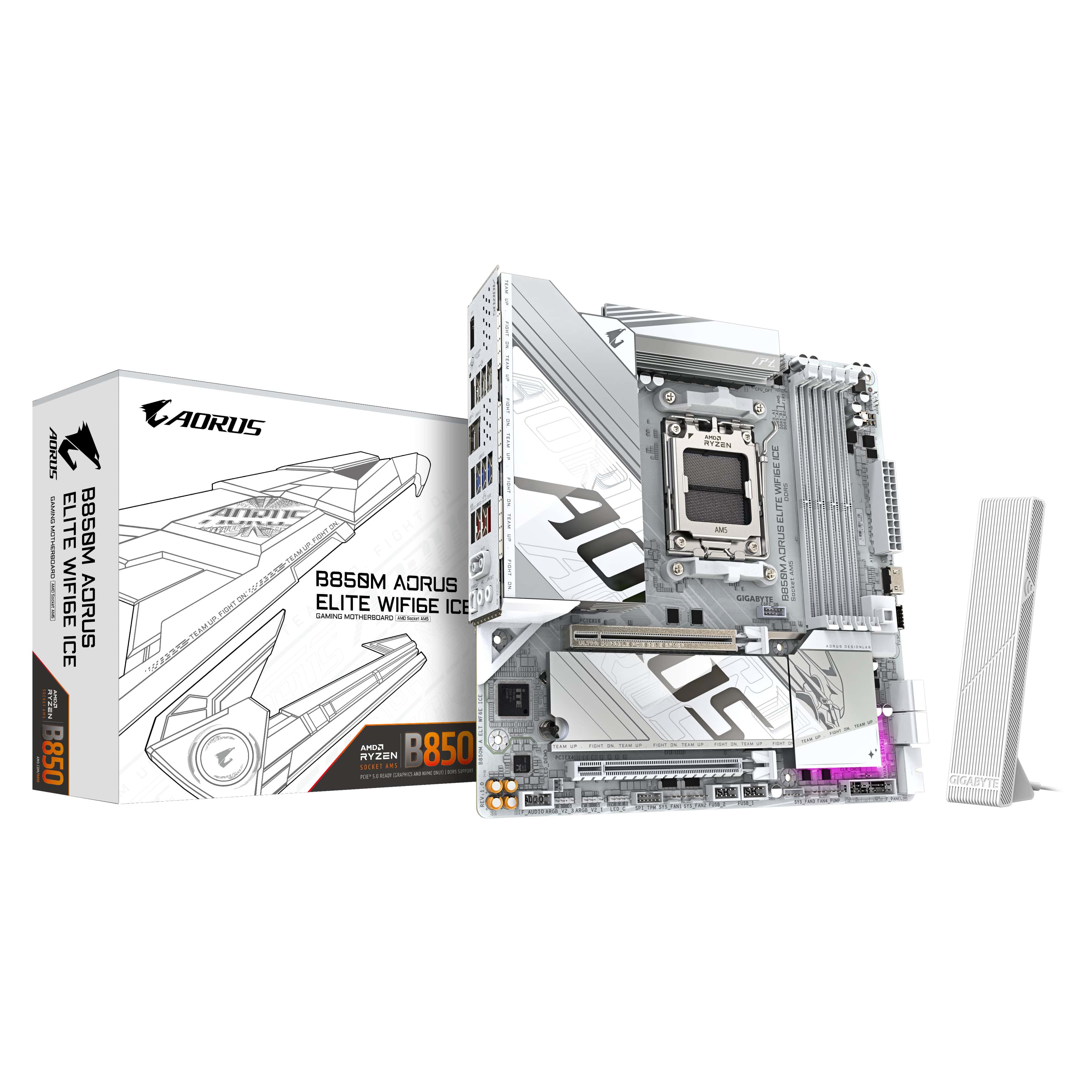 GIGABYTE B850M AORUS ELITE WIFI6E ICE AMD B850 Socket AM5 micro ATX (B850M A ELT WF6E ICE) thumbnail