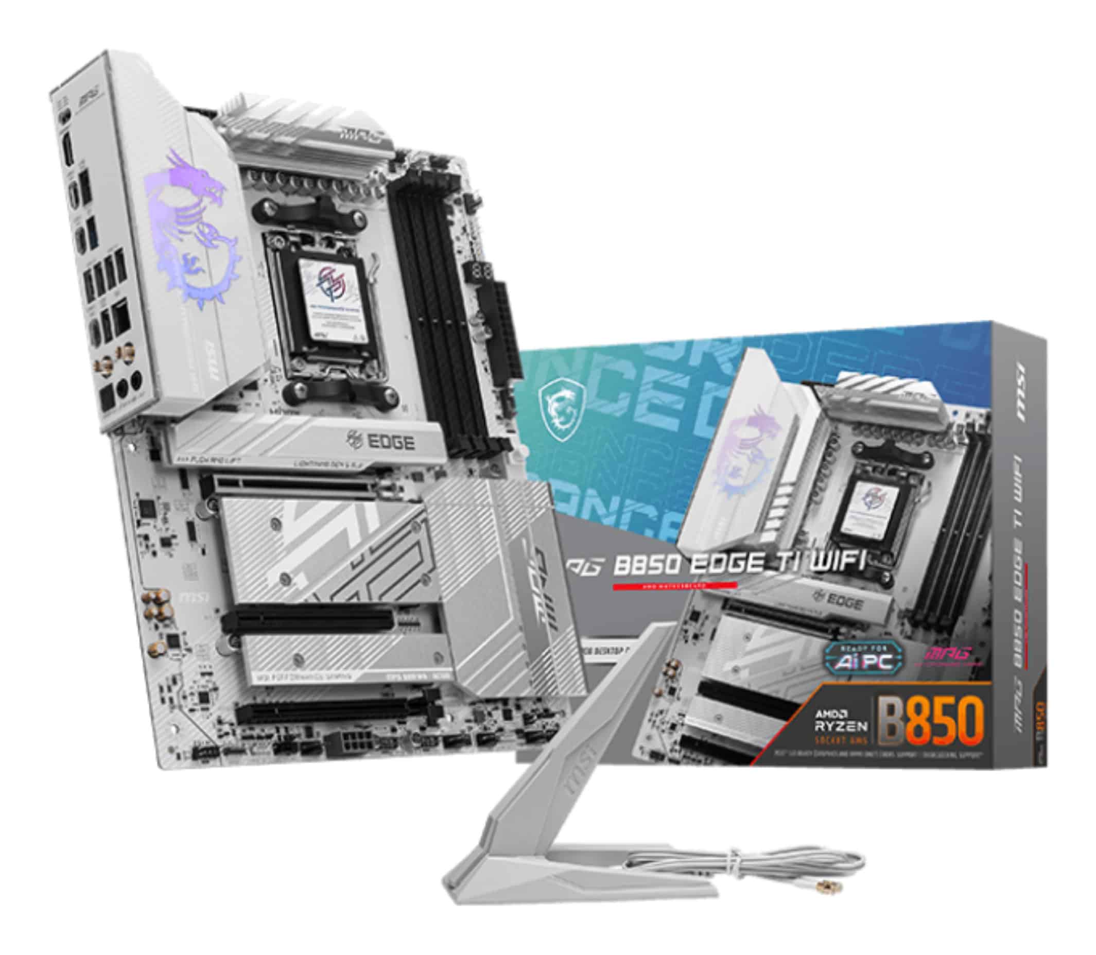 MSI MPG B850 EDGE TI WIFI moederbord AMD B850 Socket AM5 ATX (7E62-001R) thumbnail