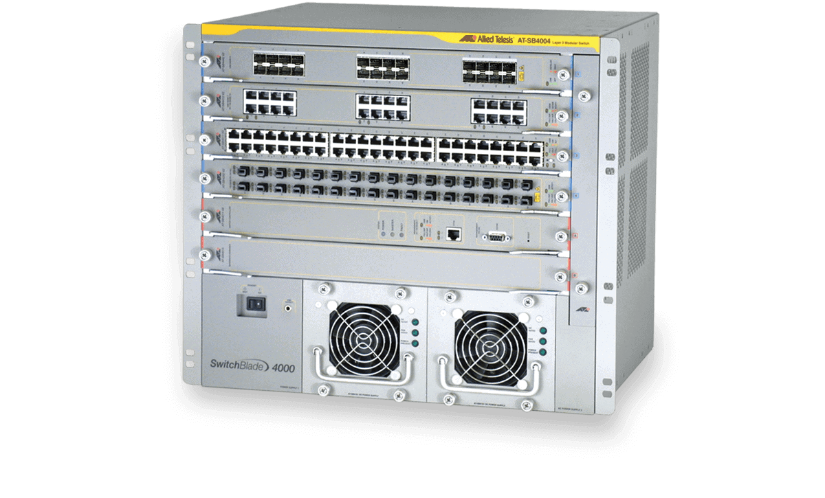 Allied Telesis L3 Stackable Switch 24x 10/100/1000-T PoE+ 16x 10/100/1000-T PoE++ 8x 100M/1G/2.5G/5G-T PoE++ 4x SFP+ Ports and d (990-006354-00) thumbnail