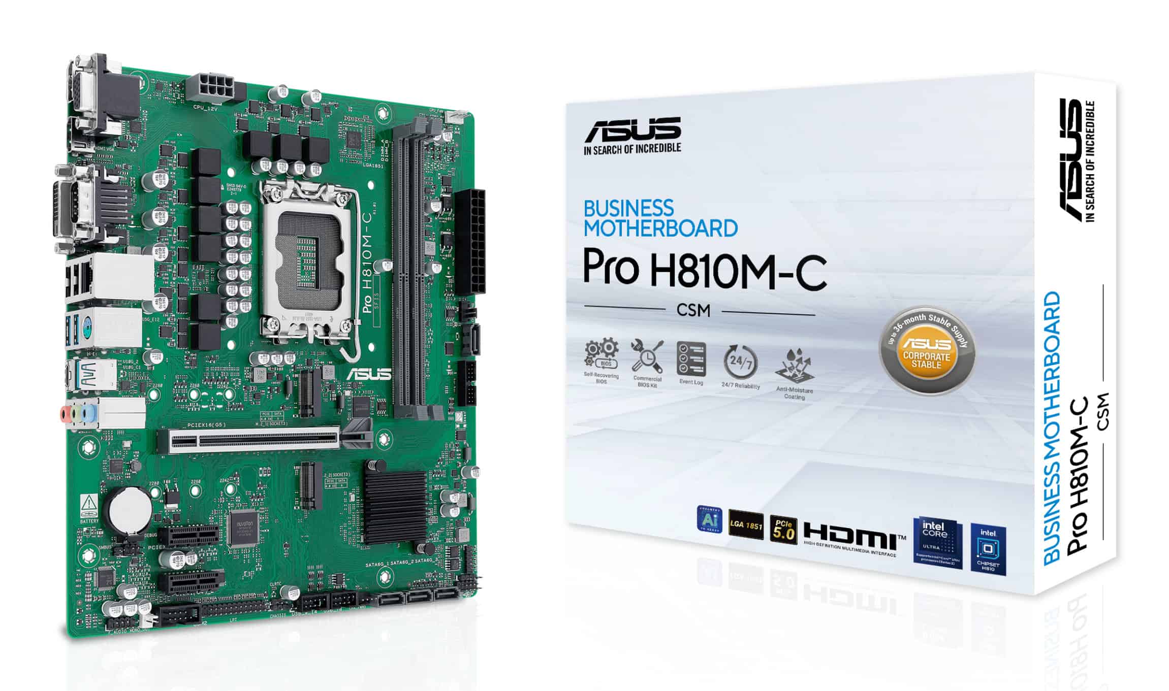 ASUS PRO H810M-C-CSM Intel H810 LGA 1851 (Socket V1) micro ATX (90MB1KHP-M0EAYC) thumbnail