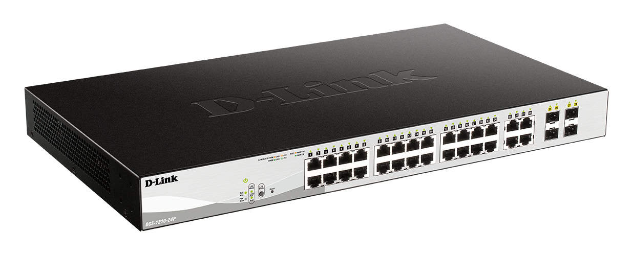 D-Link DGS-1210-24P netwerk-switch Managed L2 Gigabit Ethernet (10/100/1000) Power over Ethernet (PoE) Zwart (DGS-1210-24P) thumbnail D-Link DGS-1210-24P netwerk-switch Managed L2 Gigabit Ethernet (10/100/1000) Power over Ethernet (PoE) Zwart (DGS-1210-24P) thumbnail
