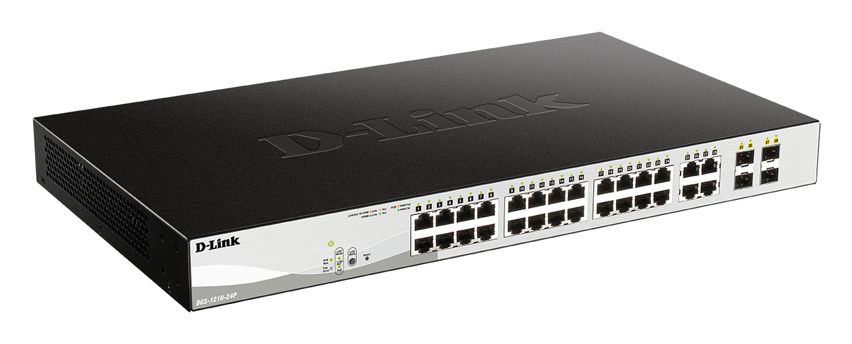 D-Link DGS-1210-24P netwerk-switch Managed L2 Gigabit Ethernet (10/100/1000) Power over Ethernet (PoE) Zwart (DGS-1210-24P) thumbnail